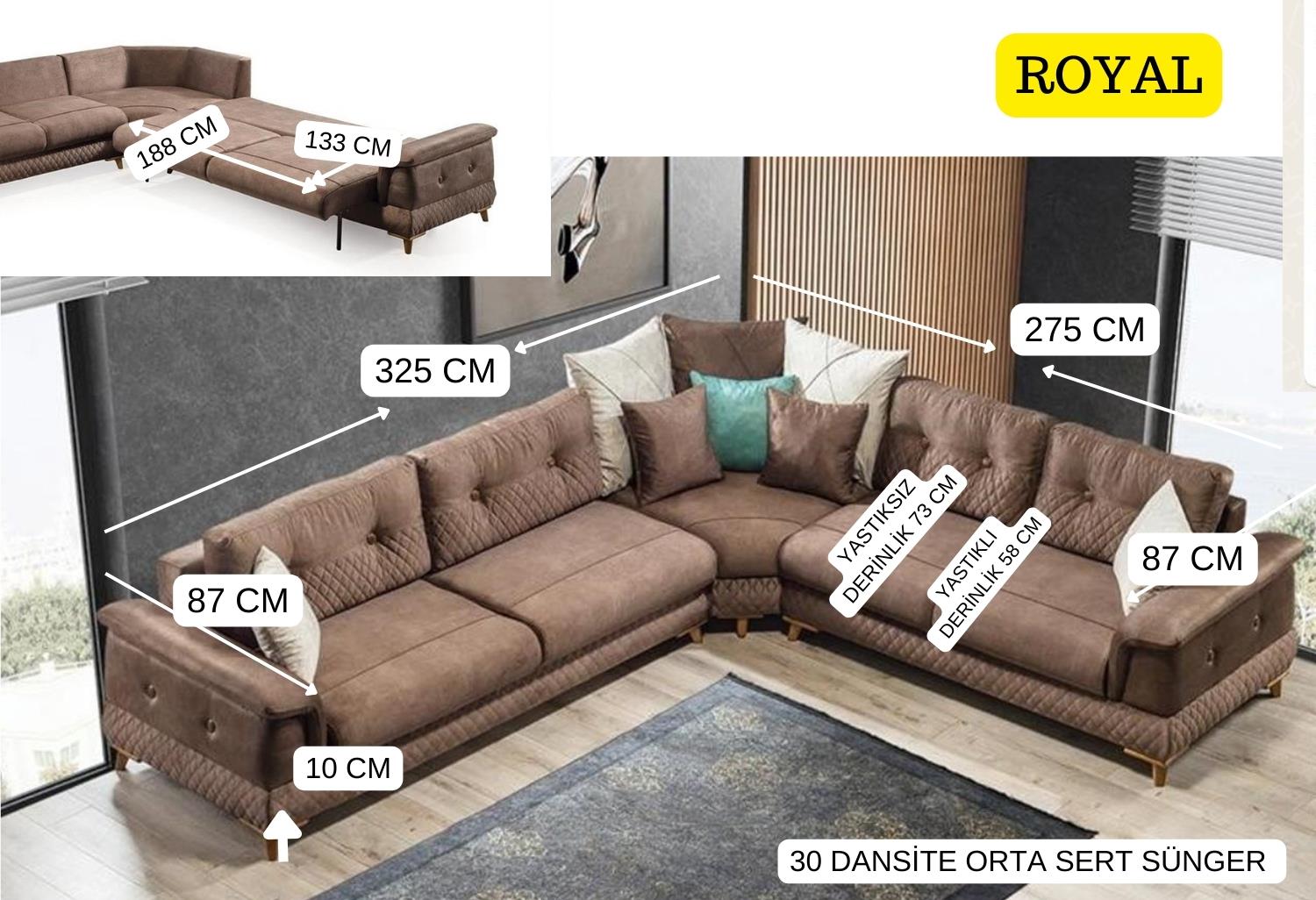   Royal Sandıklı Ve Yataklı Köşe Koltuk