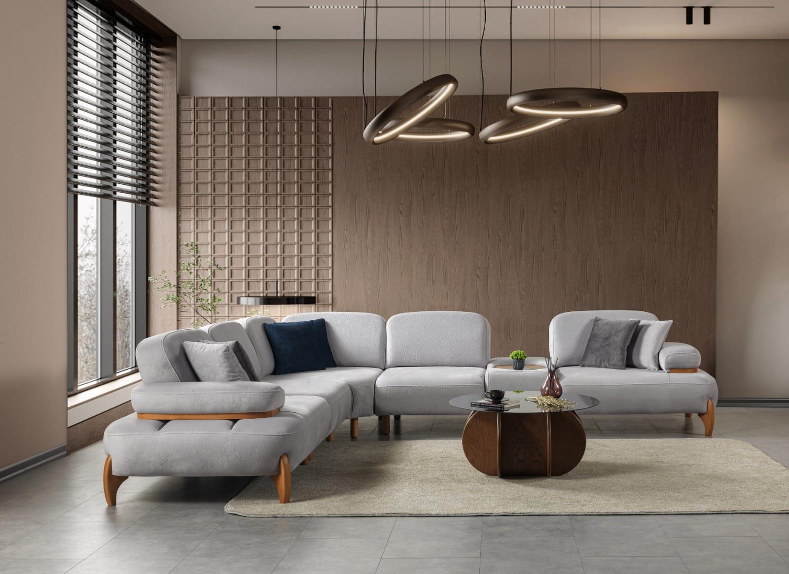 Coco Maxi Köşe Koltuk Ahşap Modüllü (Poli)