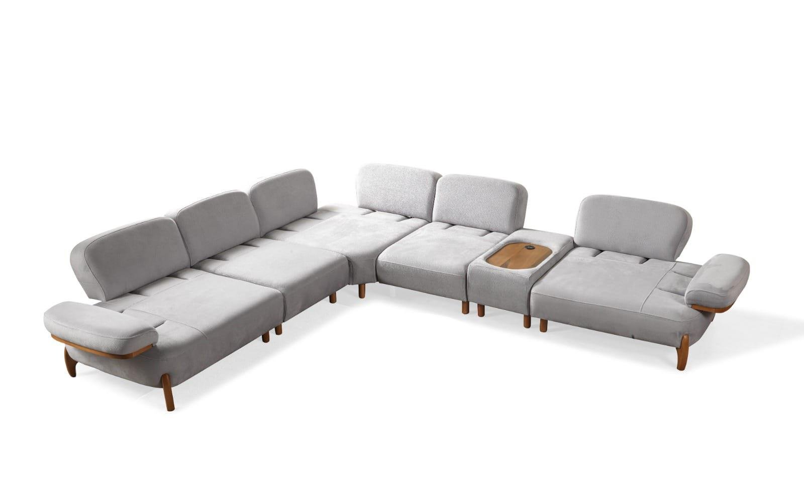 Coco Maxi Köşe Koltuk Ahşap Modüllü (Poli)