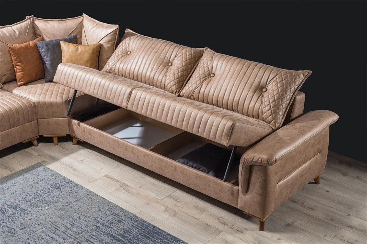 Dekorbizden Anka Sandıklı Ve Yataklı Köşe Koltuk