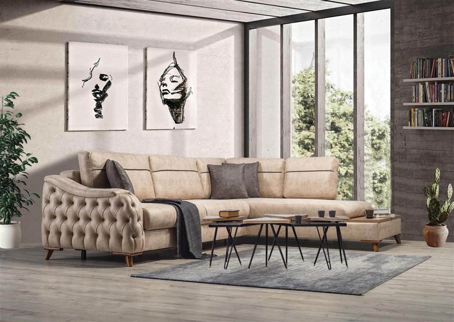 Dekorbizden Arya Zen Sandıklı Ve Yataklı Köşe Koltuk