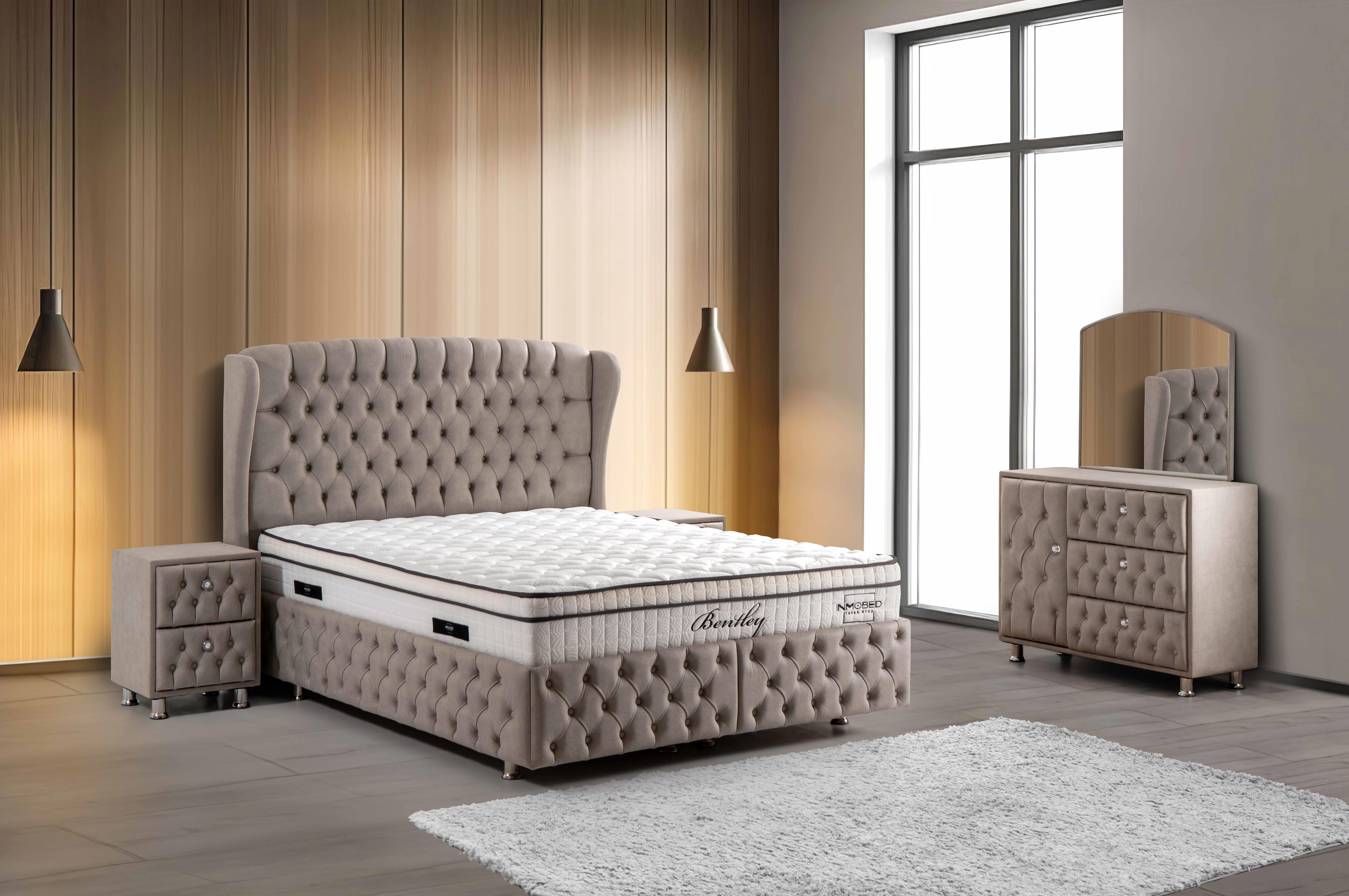 Dekorbizden Bentley Set (Baza+Başlık+Yatak)