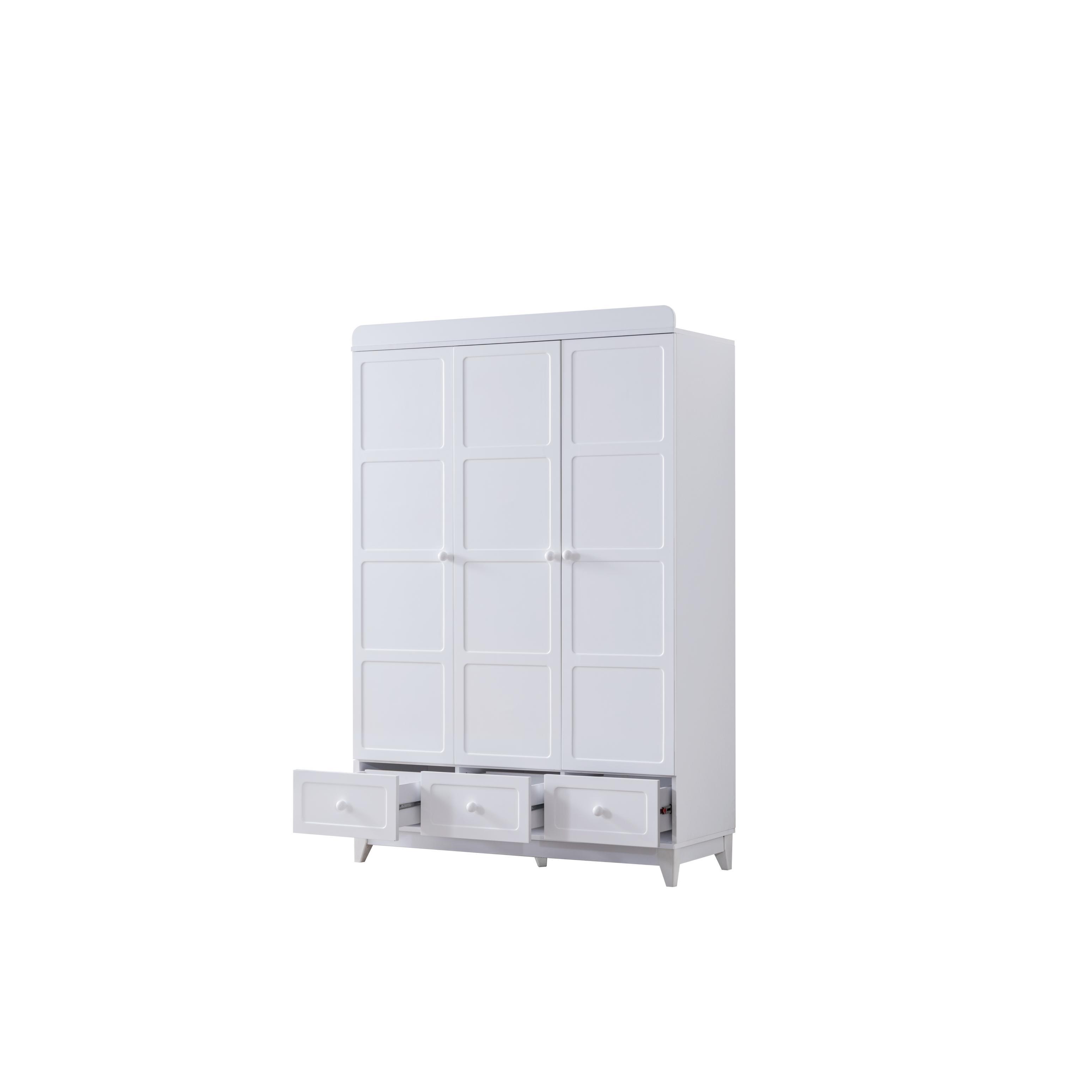 Dekorbizden Berlin Beyaz Çocuk Odası Gardırop