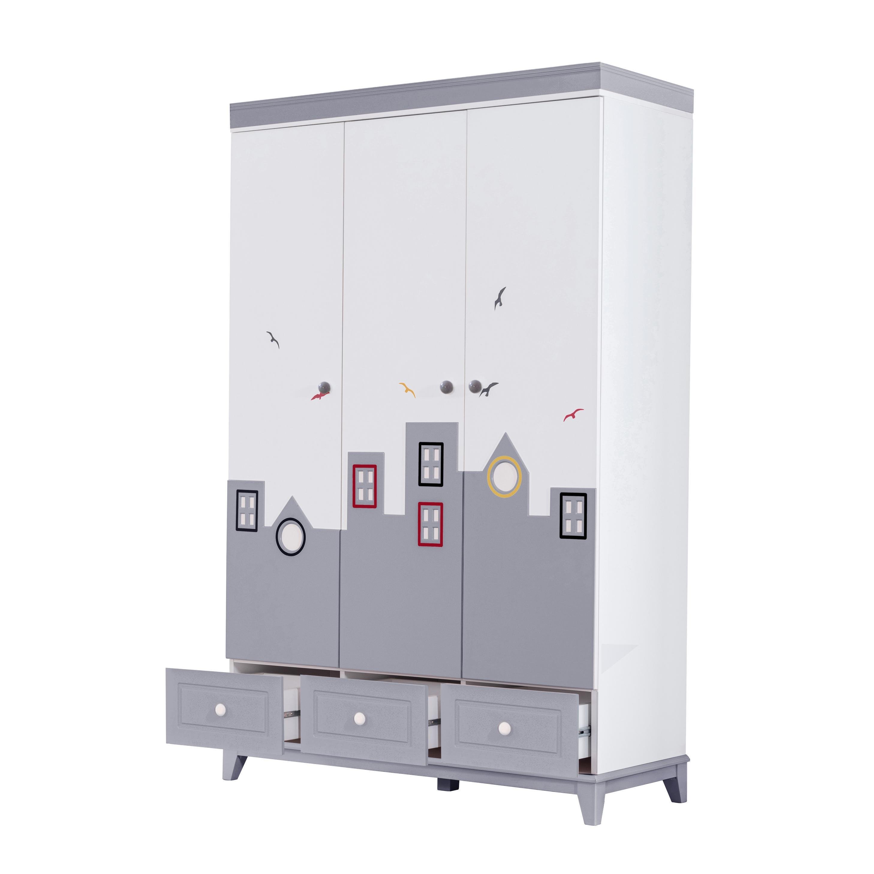 Dekorbizden City Gri Montessöri Çocuk Odası Takımı