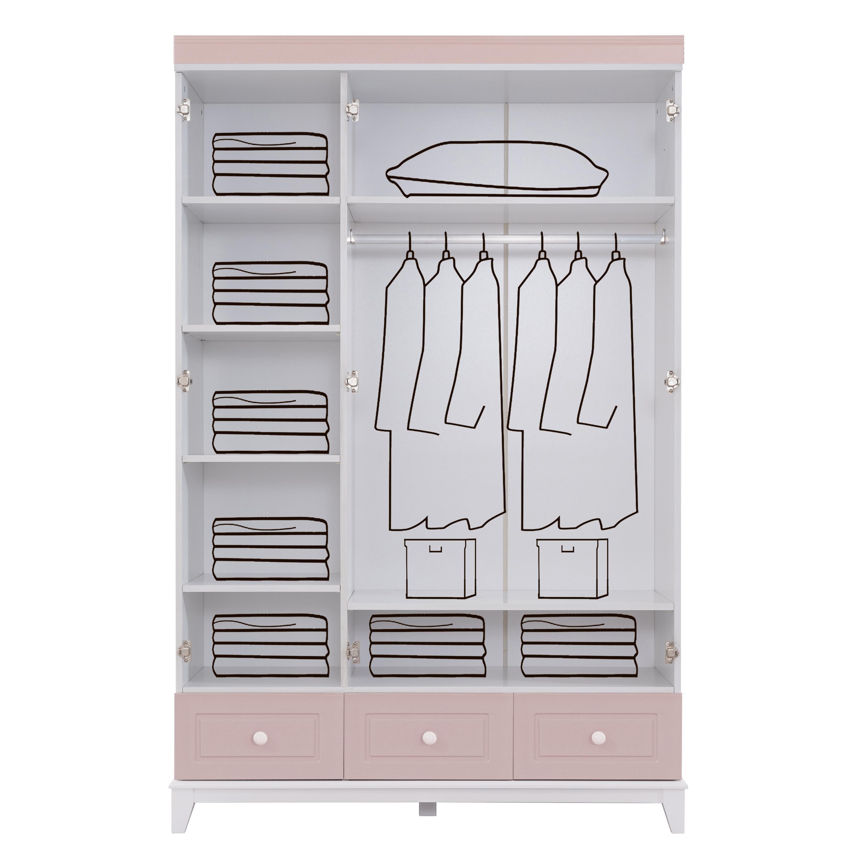 Dekorbizden City Pembe Genç Odası Gardırop