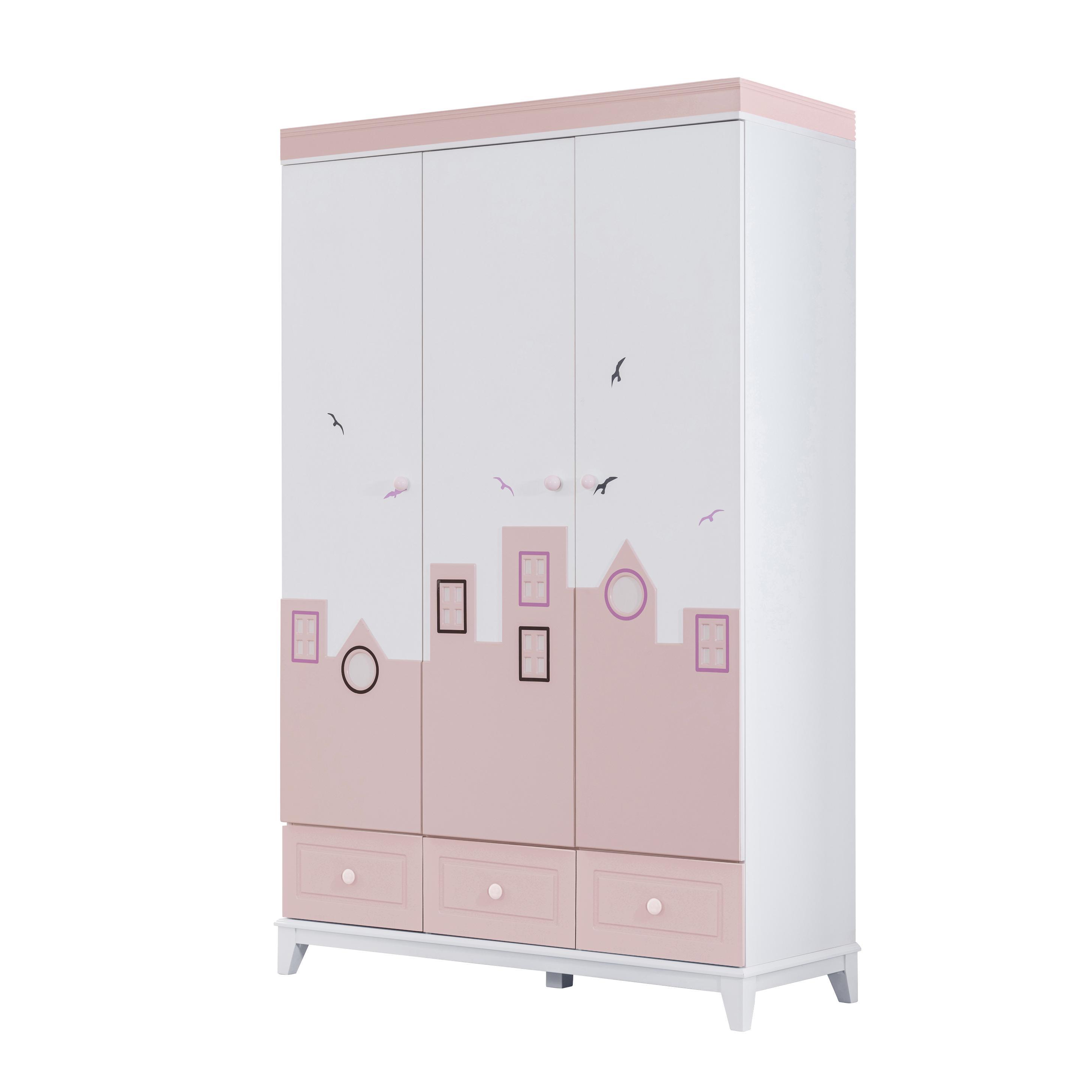 Dekorbizden City Pembe Genç Odası Gardırop