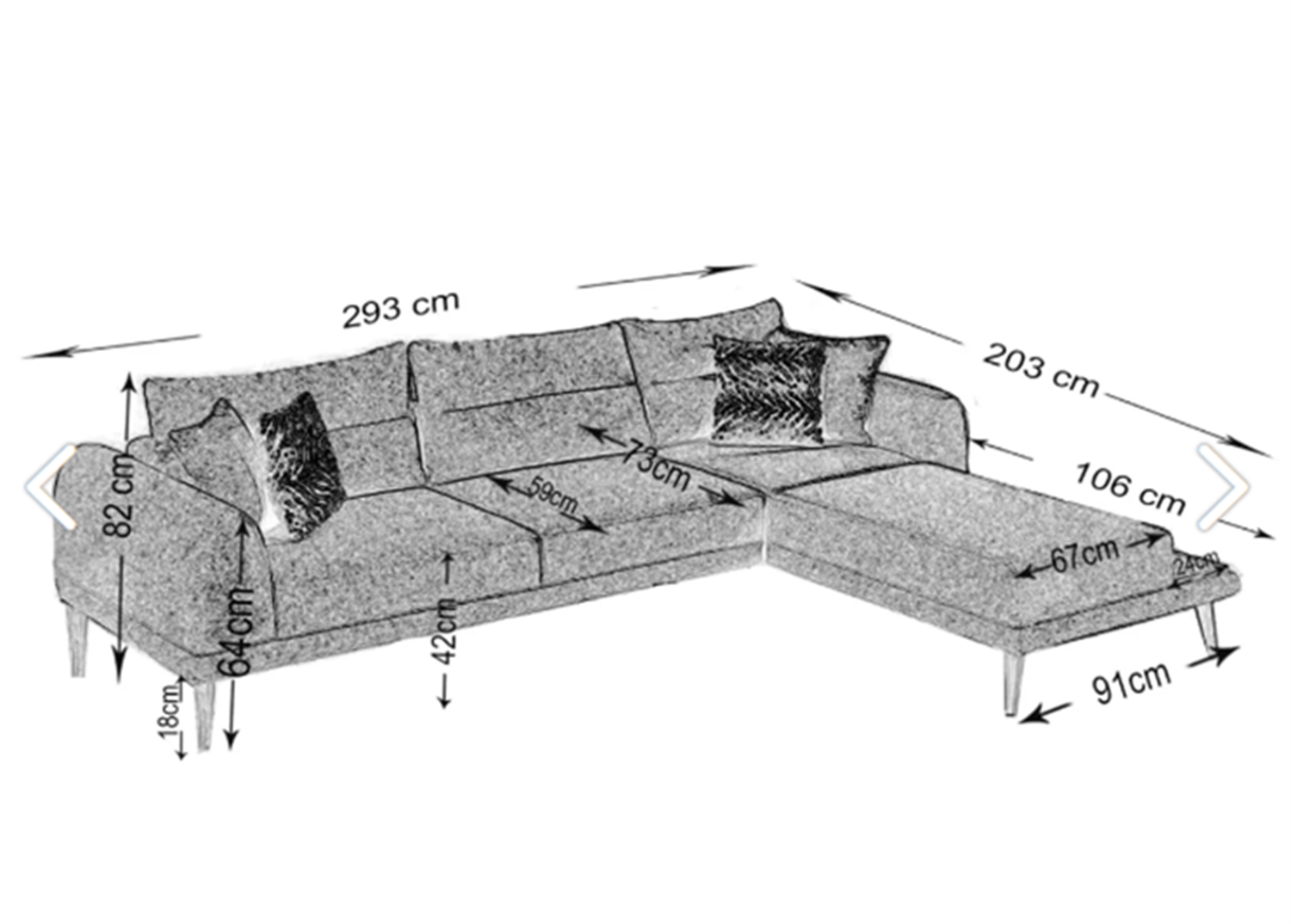 Dekorbizden Dekor Köşe Koltuk Krem