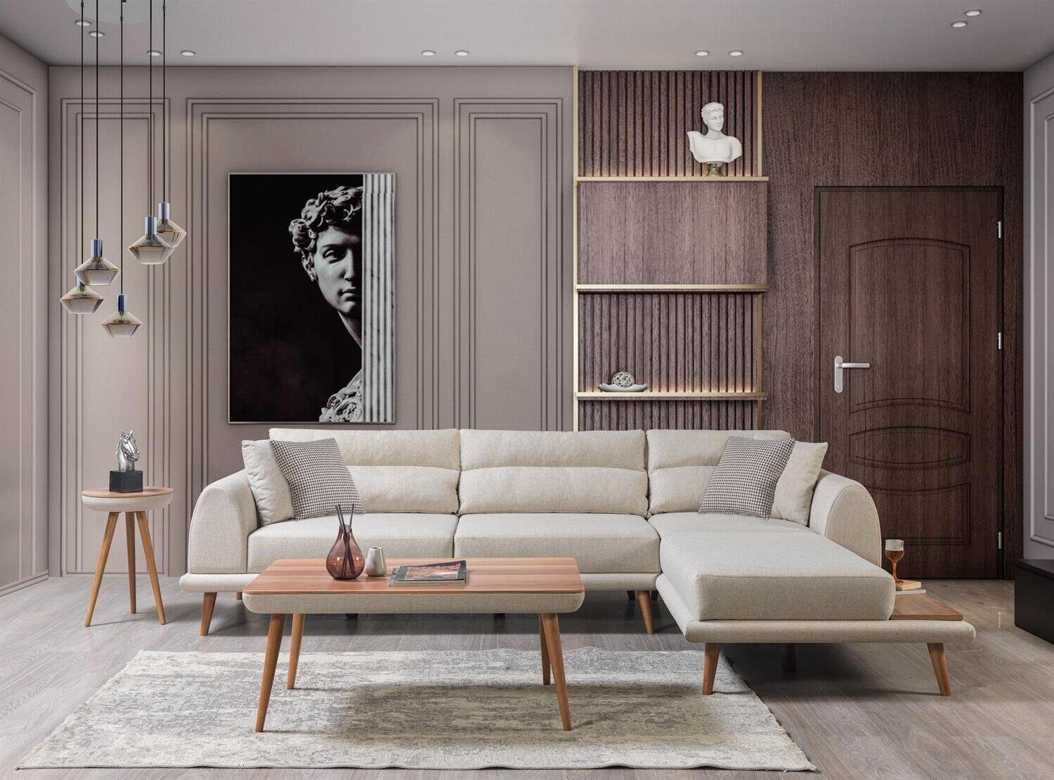 Dekorbizden Dekor Köşe Koltuk Krem