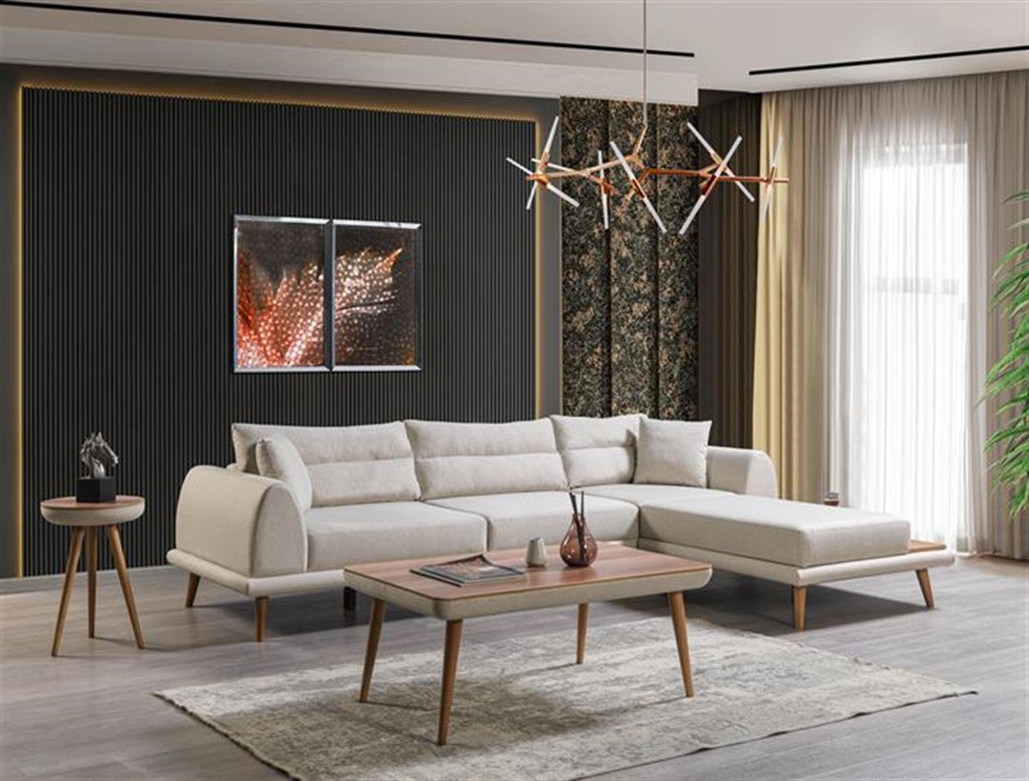 Dekorbizden Dekor Köşe Koltuk Krem