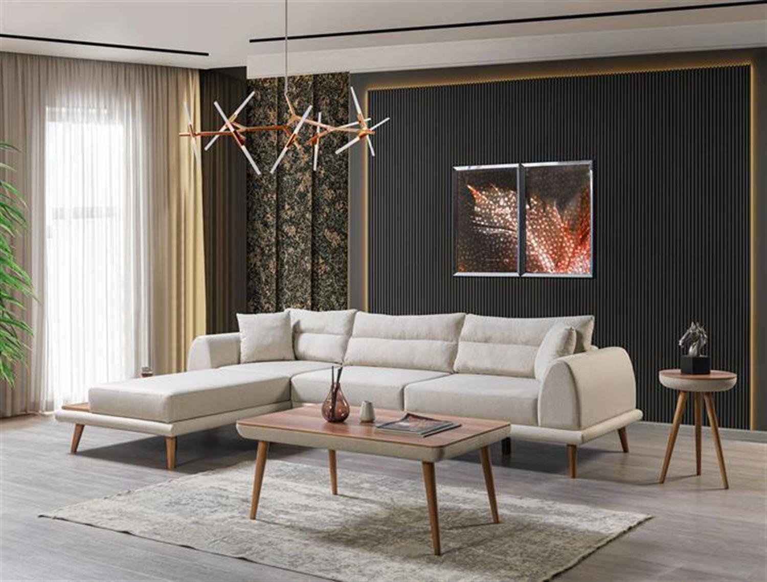 Dekorbizden Dekor Köşe Koltuk Krem