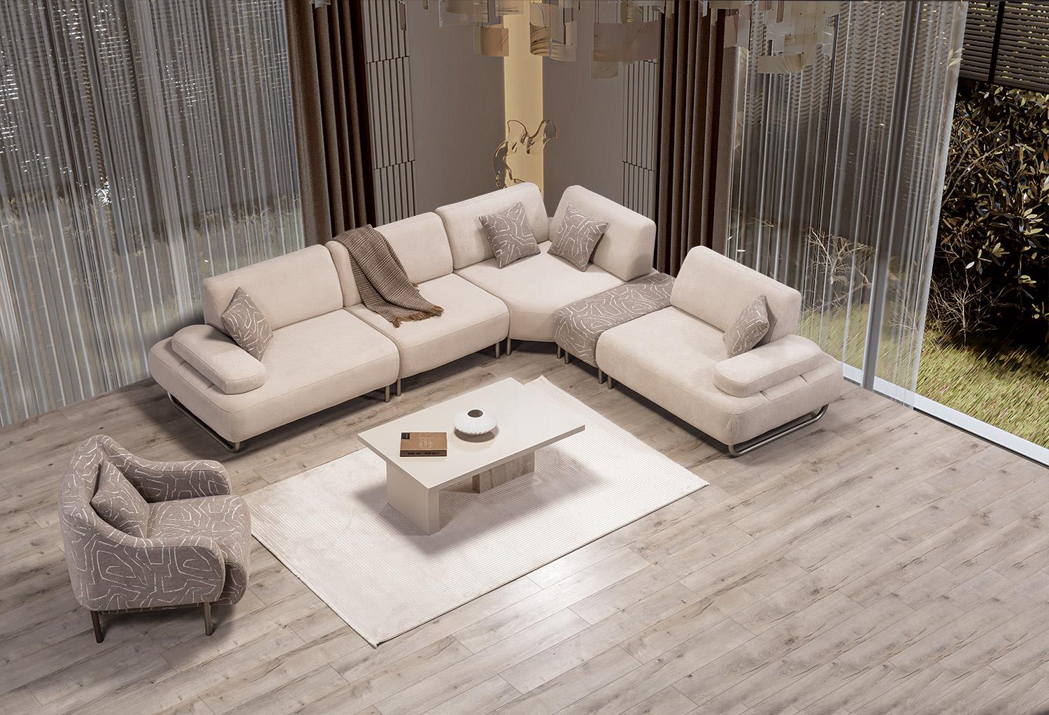 Dekorbizden Esila Köşe Koltuk ( Ara modüllü)