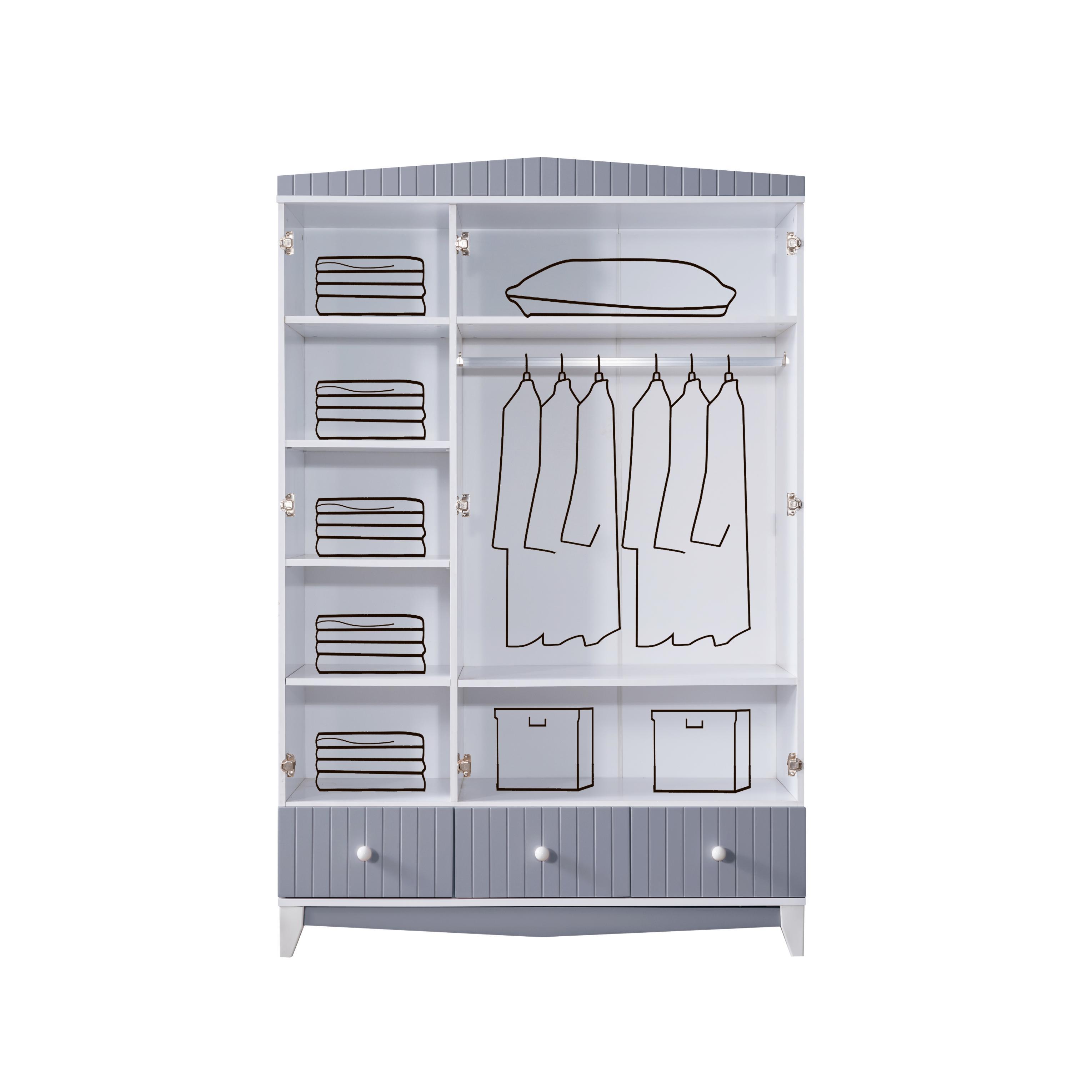 Dekorbizden Fethiye Bebek Odası Gri Gardırop