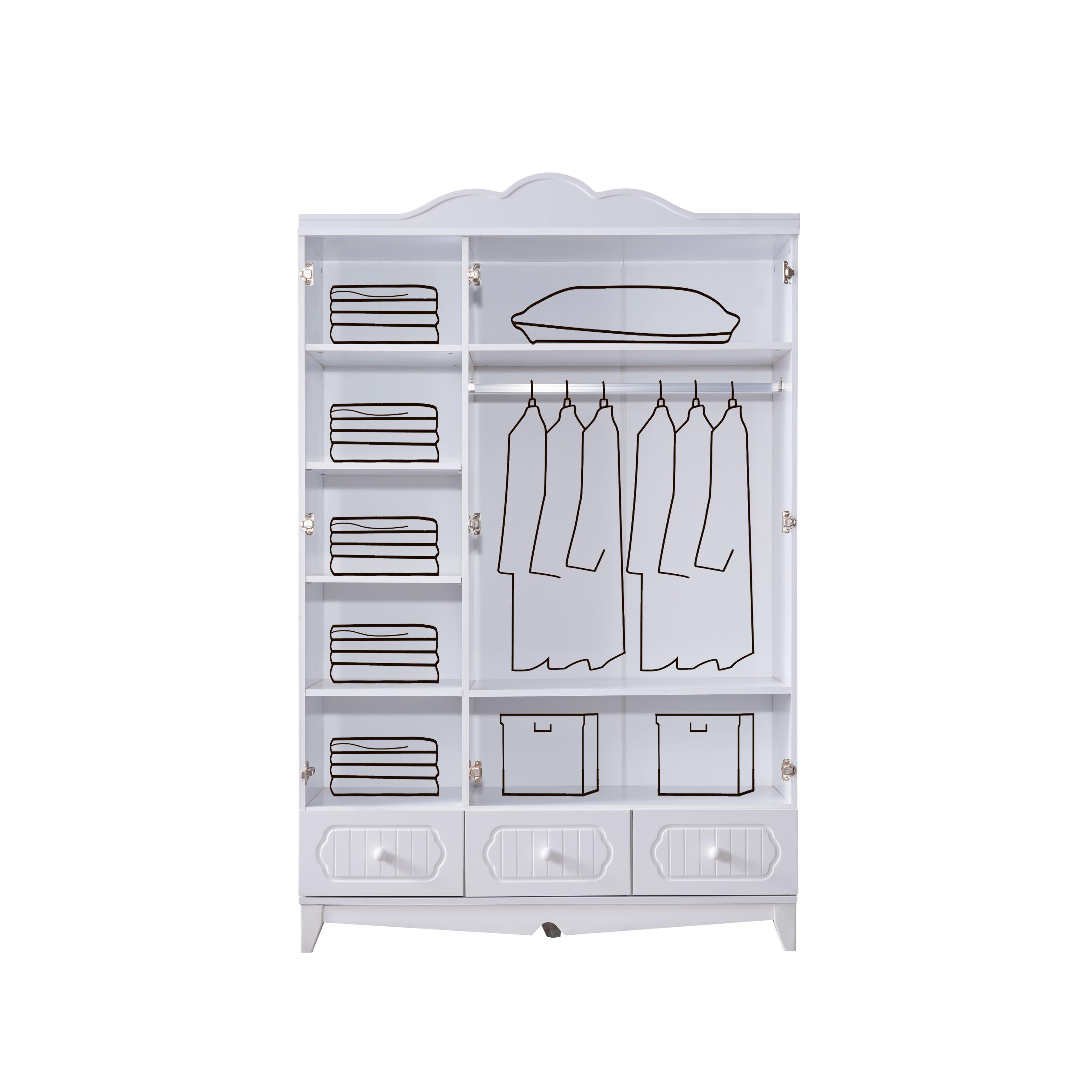 Dekorbizden Flower Pembe Genç Odası Gardırop