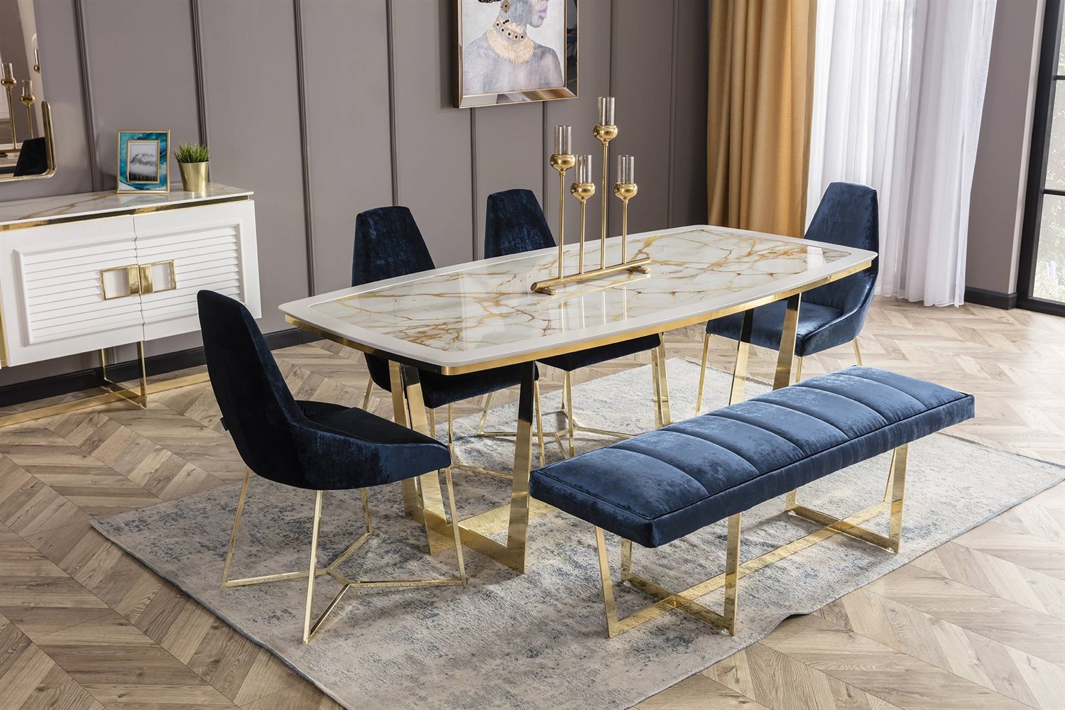 Dekorbizden Gloria Yemek Odası Takımı