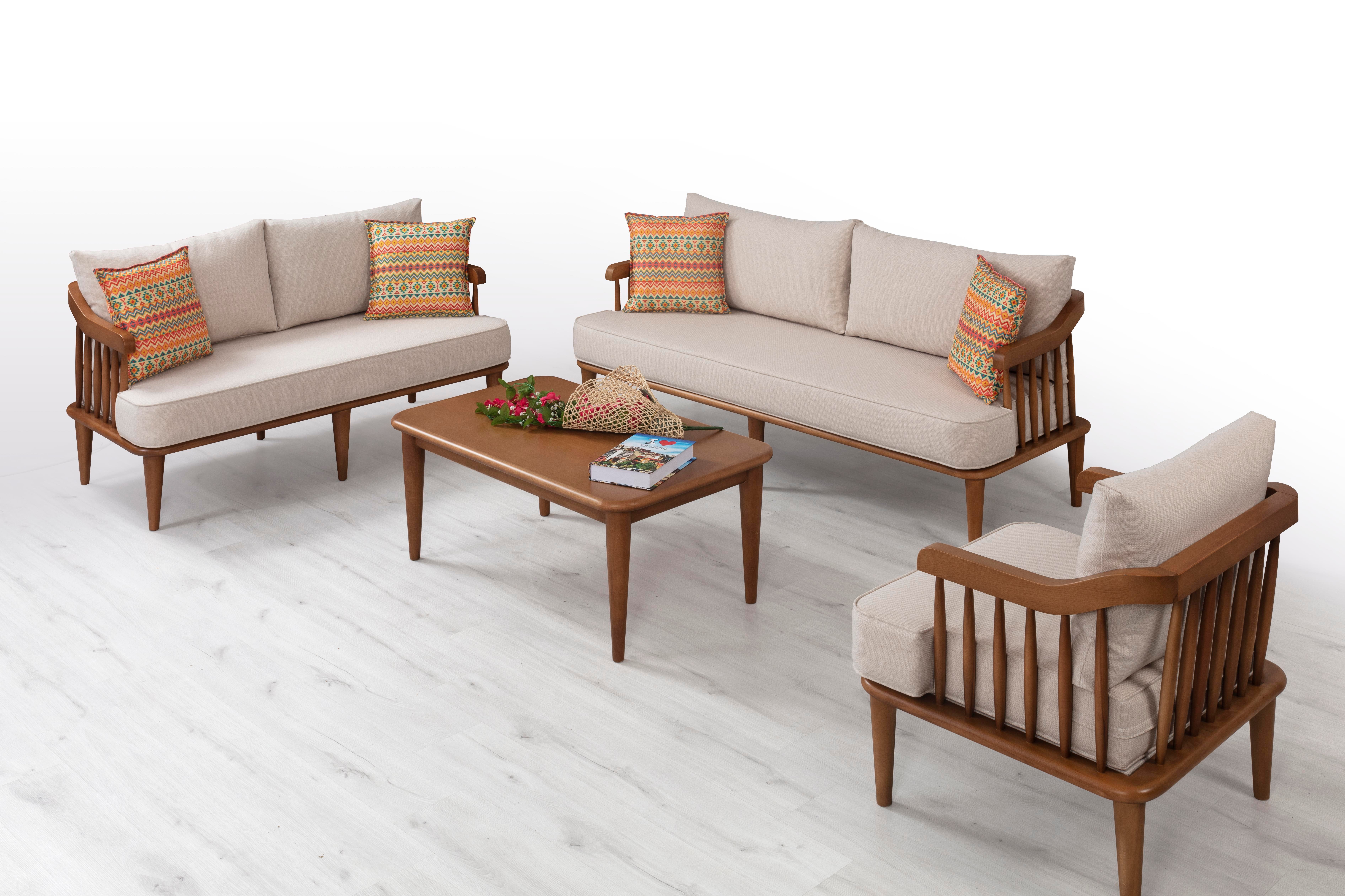 Dekorbizden İskandinav Minyatür Ahşap Orta Sehpa