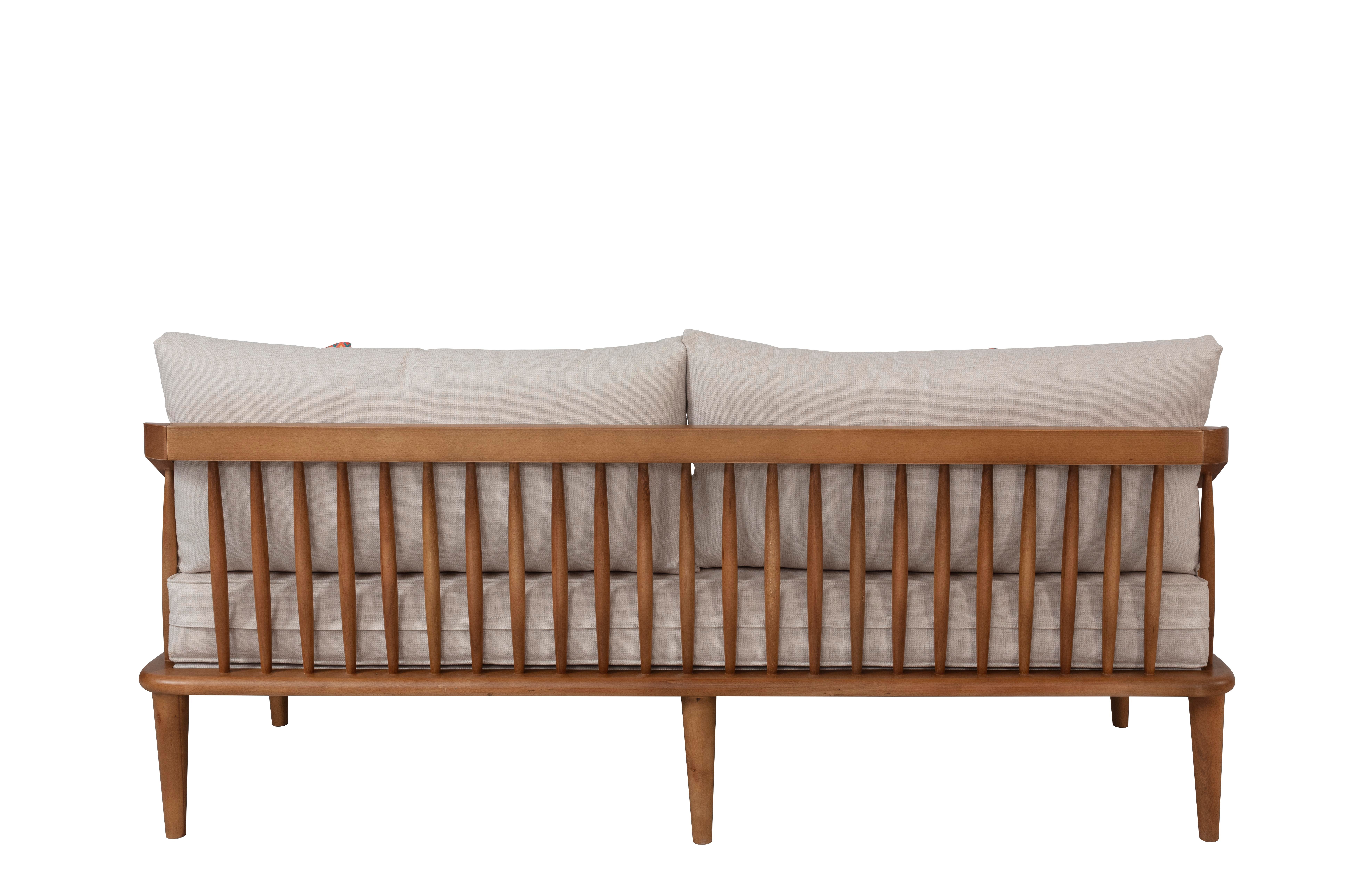 Dekorbizden İskandinav Minyatür Gri Üçlü Koltuk