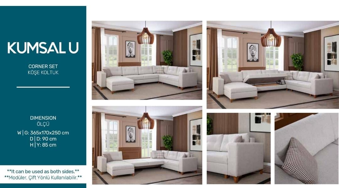 Dekorbizden Kumsal U Köşe Koltuk