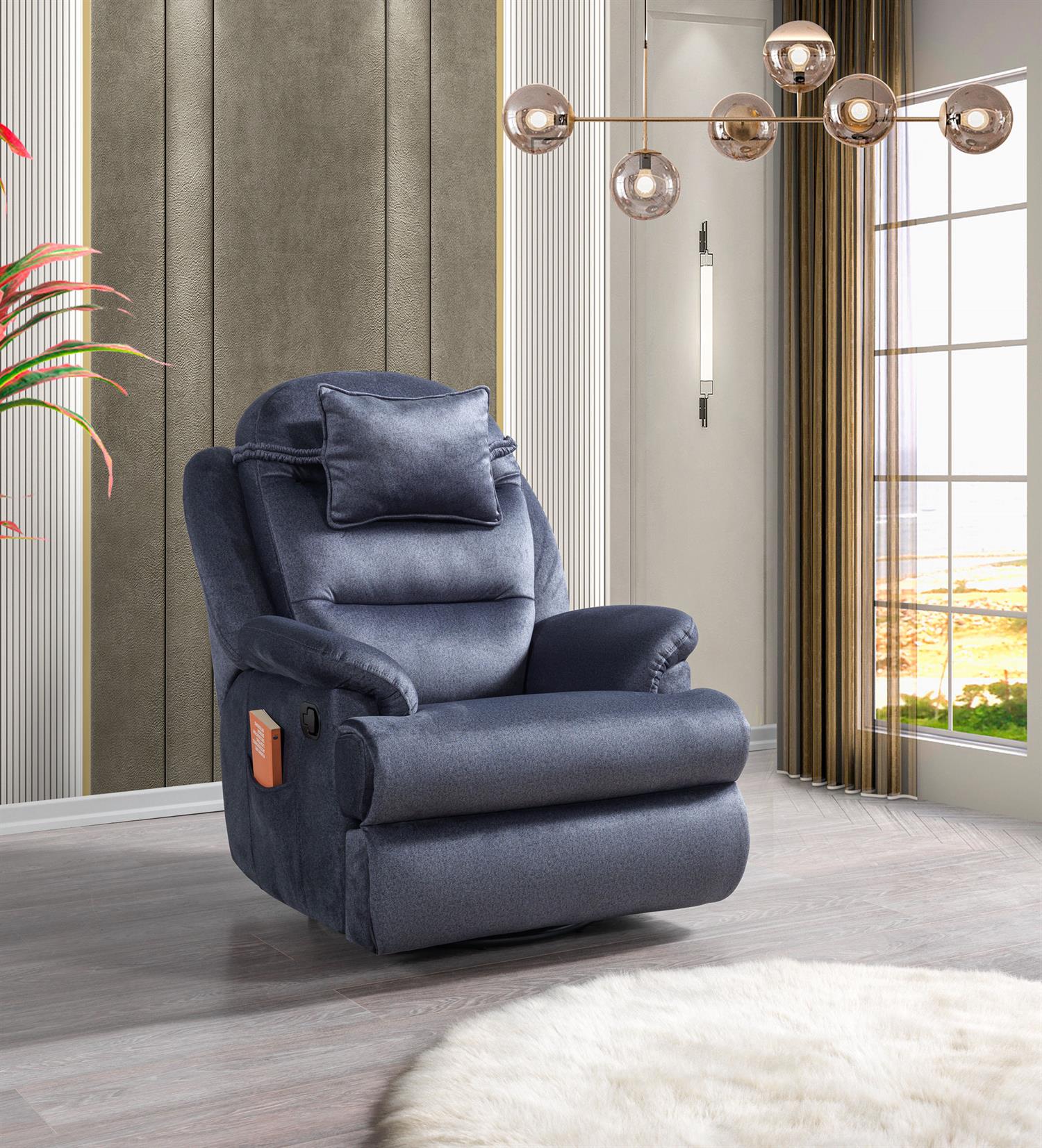 Dekorbizden Lena Sallanan Baba Koltuğu J56 Masajlı ( DÖNERLİ )