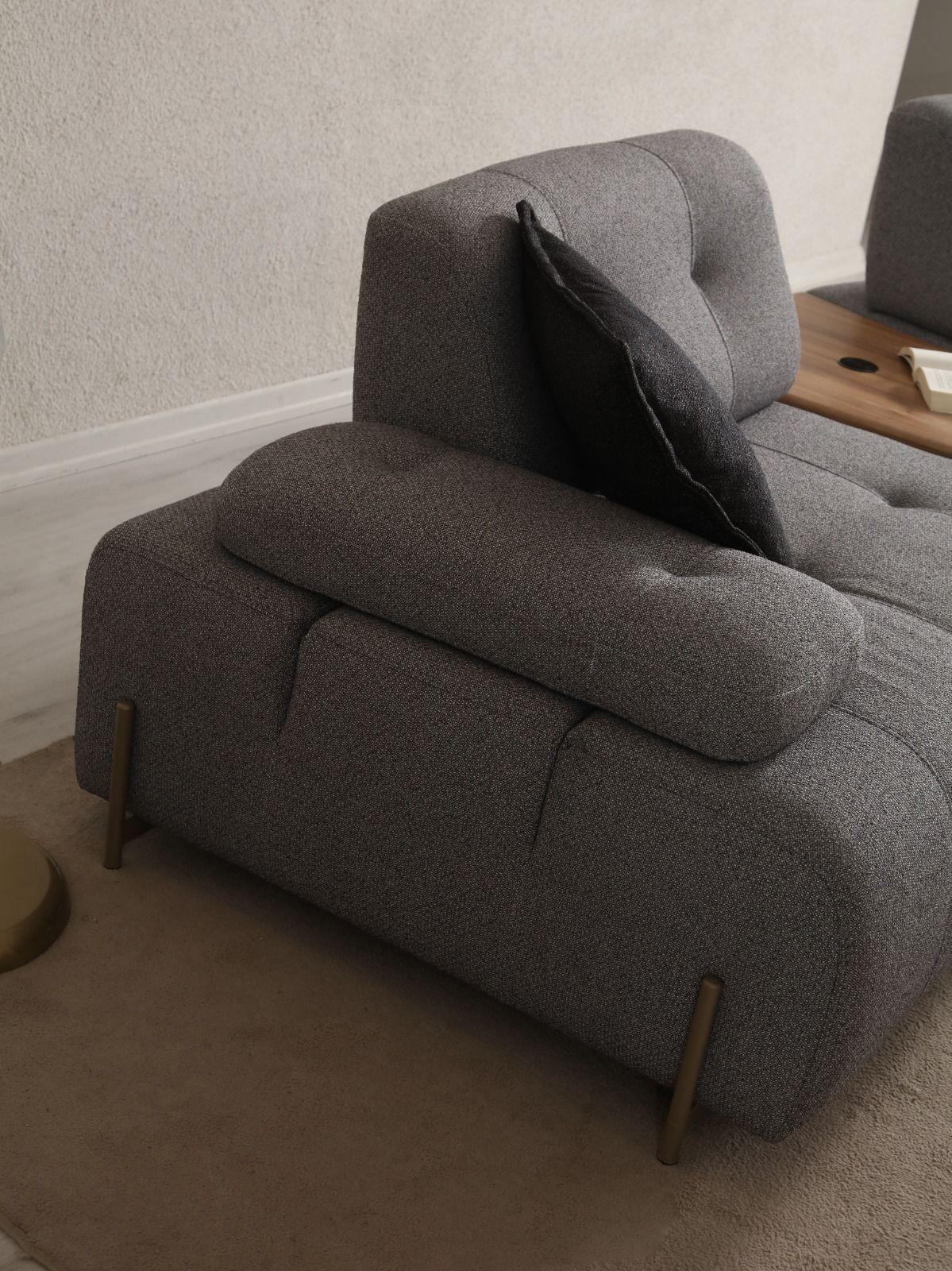 Dekorbizden Lima Ara Modüllü Üçlü Koltuk