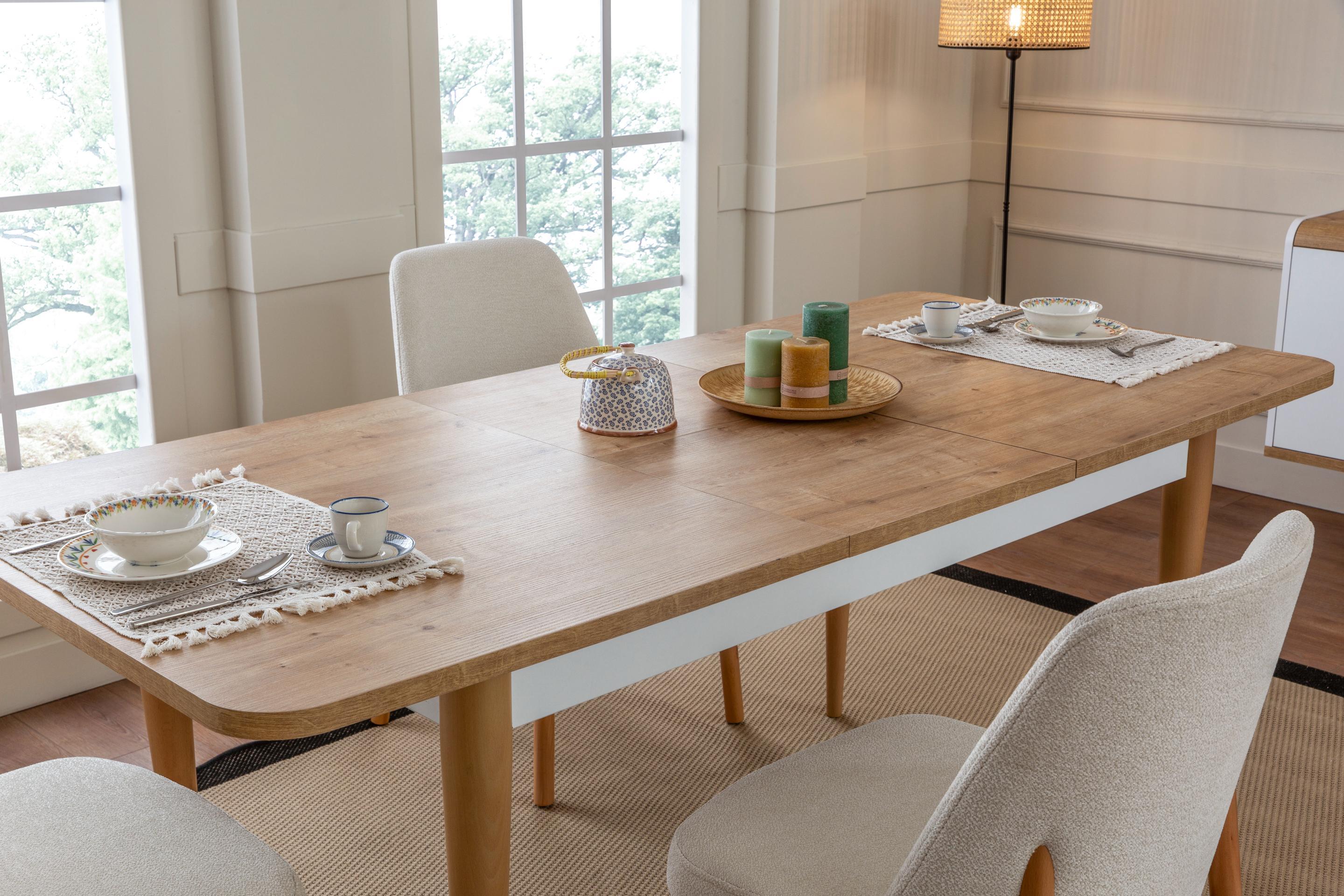 Dekorbizden Linda Yemek Odası Latte Takımı