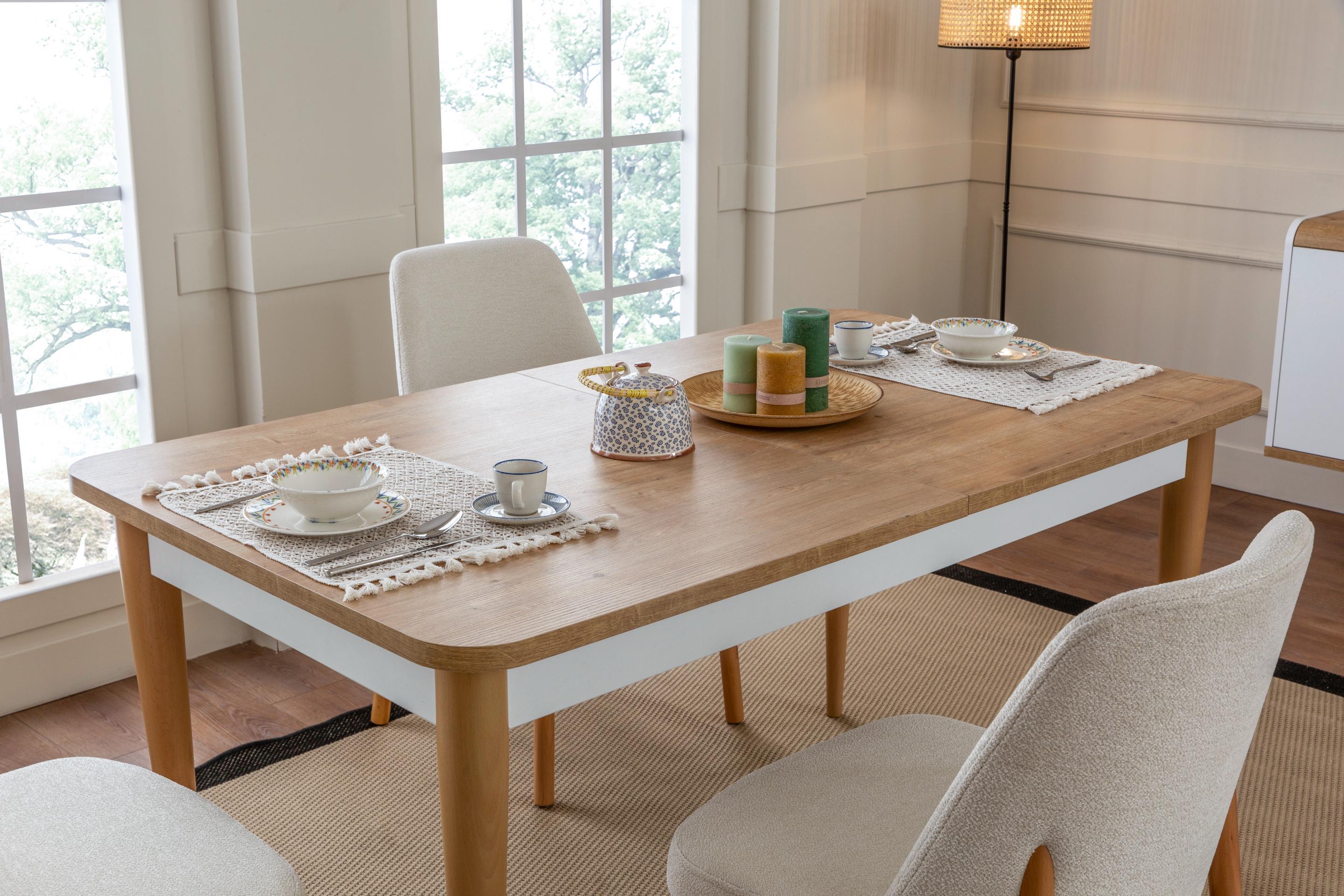 Dekorbizden Linda Yemek Odası Latte Takımı