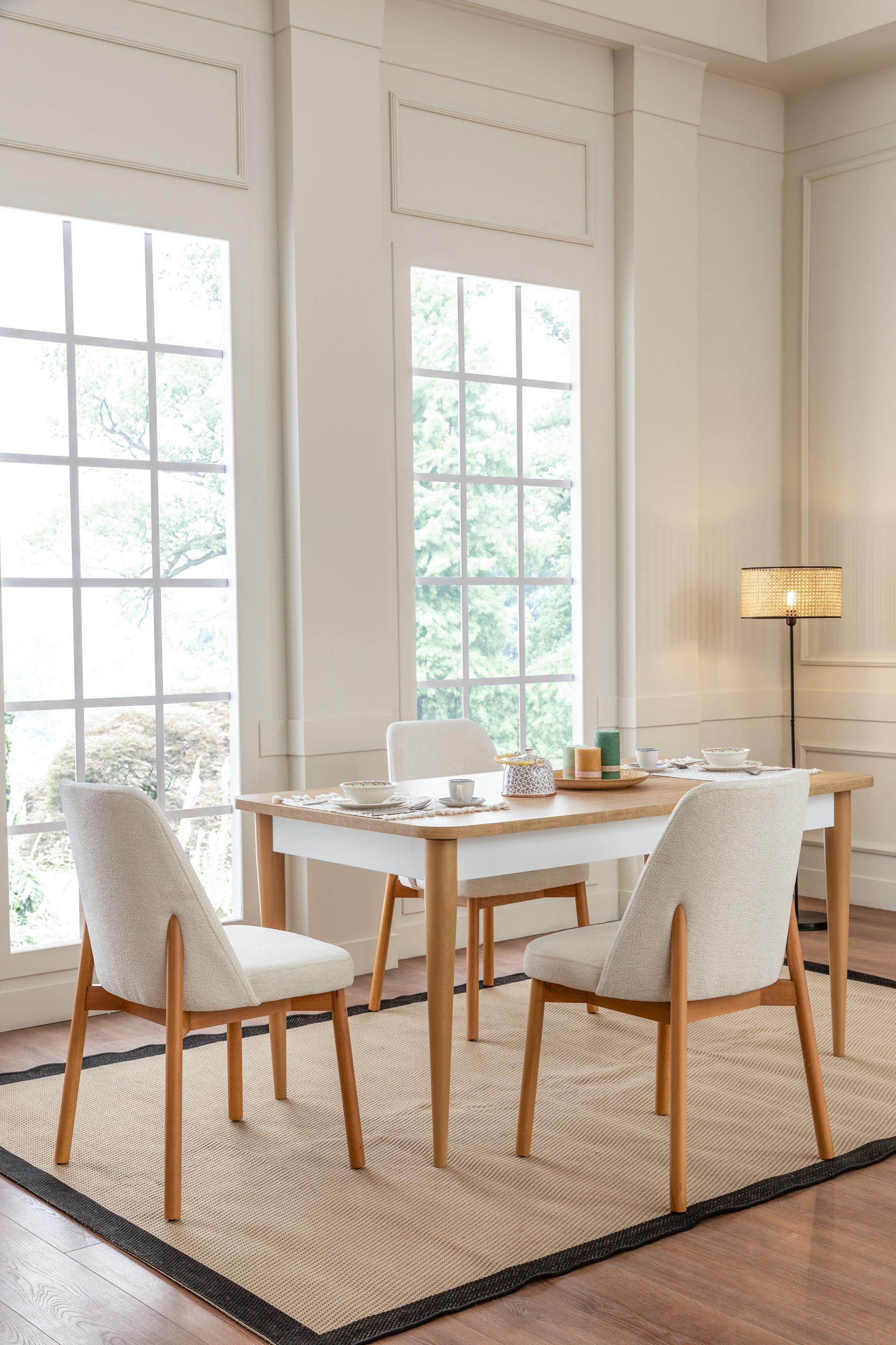 Dekorbizden Linda Yemek Odası Latte Takımı