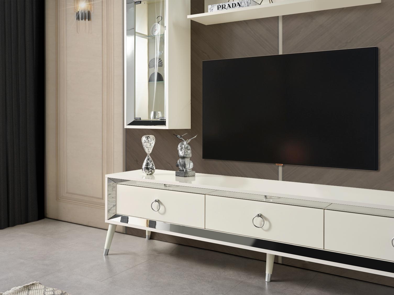 Dekorbizden Lotus Gümüş Tv Ünitesi