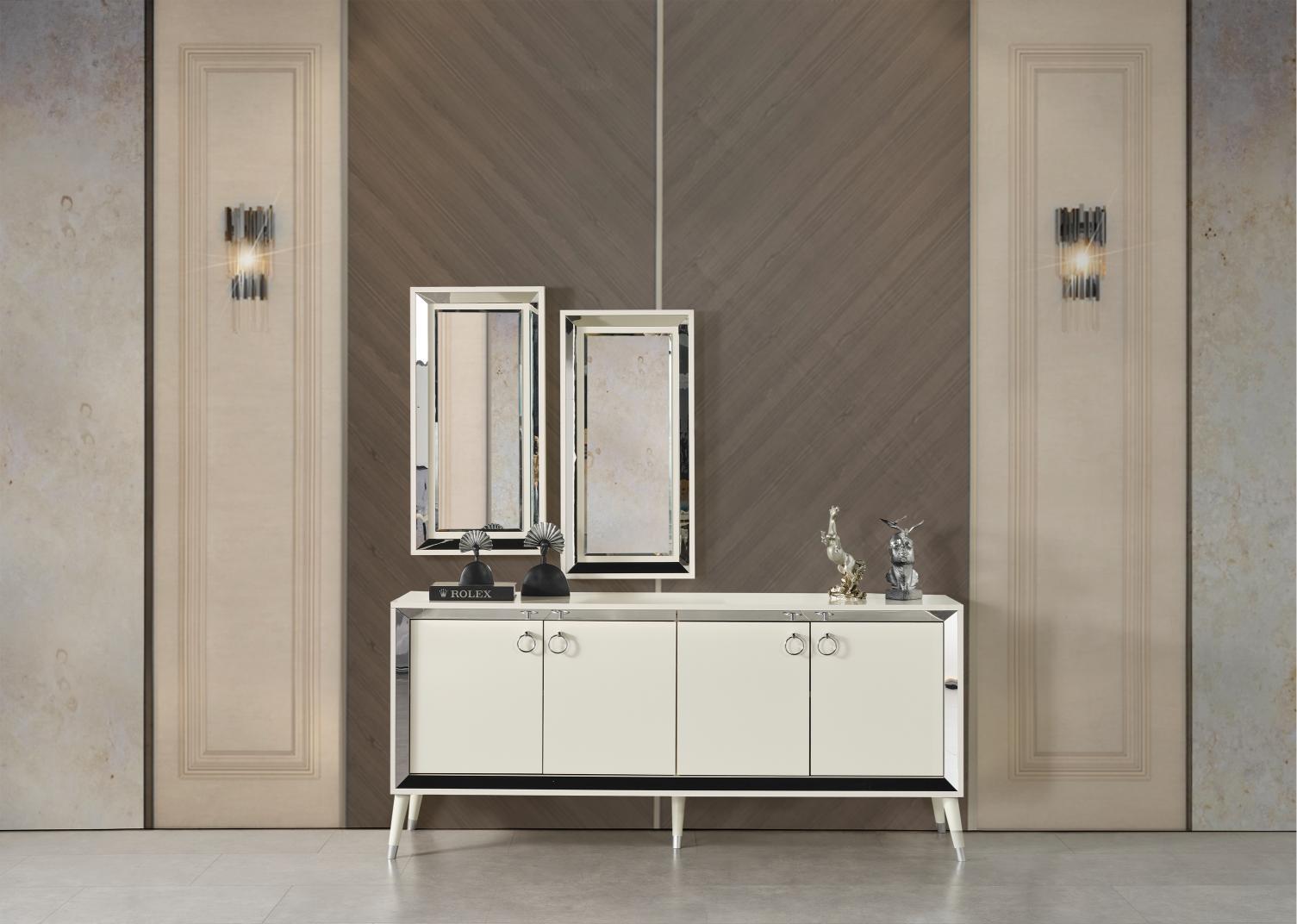Dekorbizden Lotus Gümüş Yemek Odası Takımı 