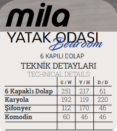 Dekorbizden Mila Yatak Odası Karyola