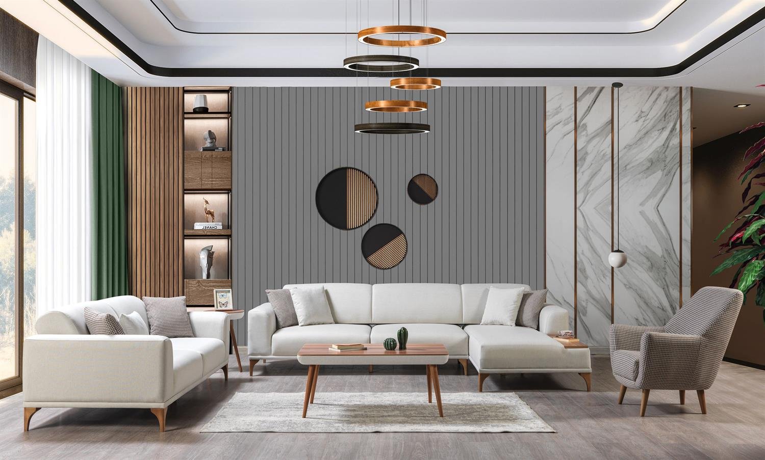 Dekorbizden Moda Köşe Koltuk Krem