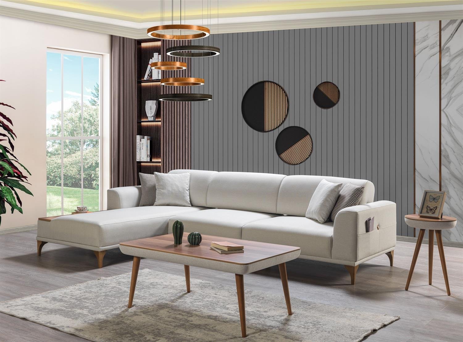 Dekorbizden Moda Köşe Koltuk Krem