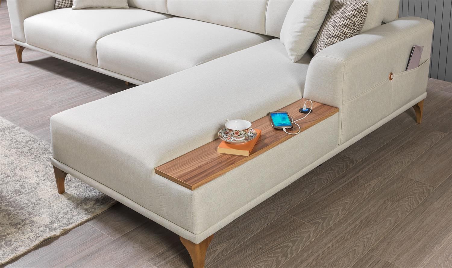 Dekorbizden Moda Köşe Koltuk Krem