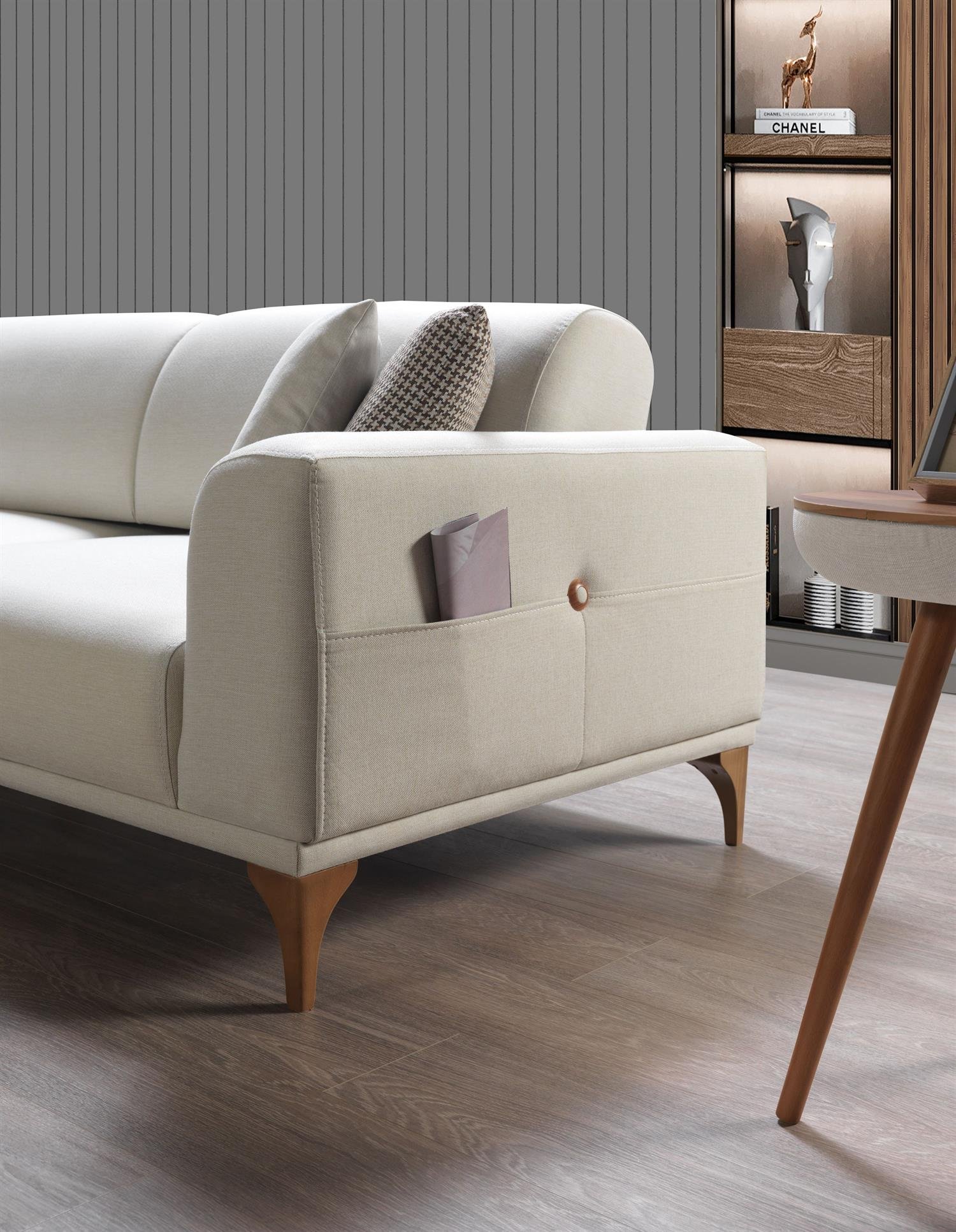 Dekorbizden Moda Köşe Koltuk Krem