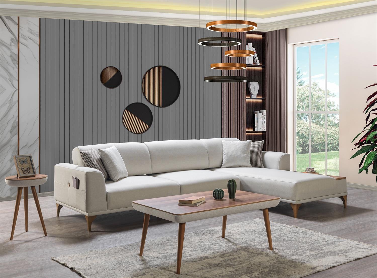 Dekorbizden Moda Köşe Koltuk Krem