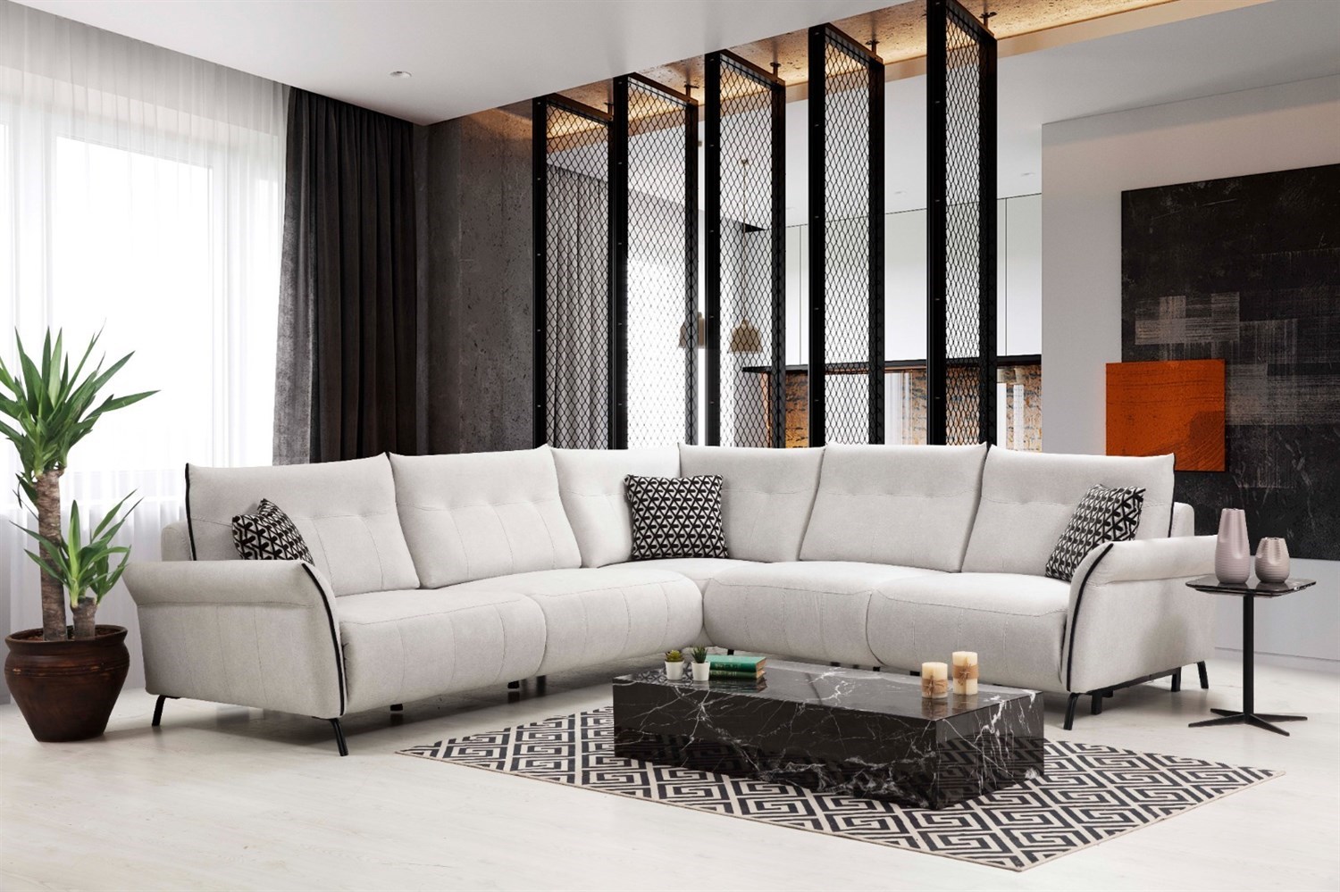 Dekorbizden Mozart Köşe Koltuk Takımı Ses Sistemli