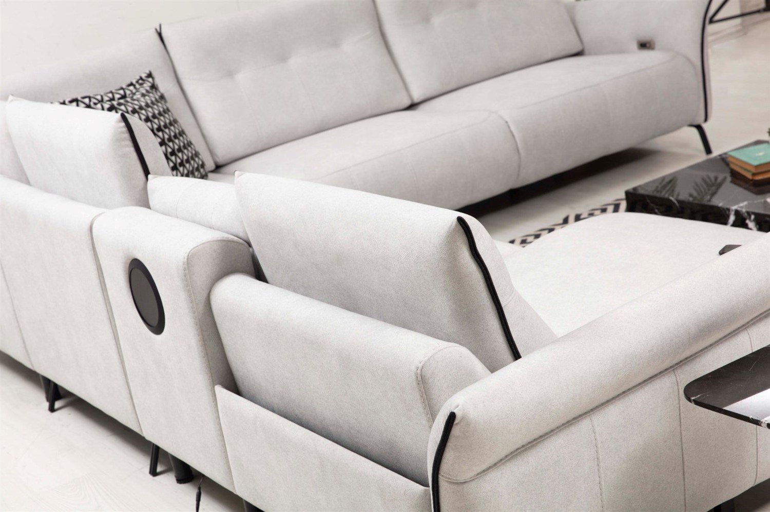 Dekorbizden Mozart Köşe Koltuk Takımı Ses Sistemli