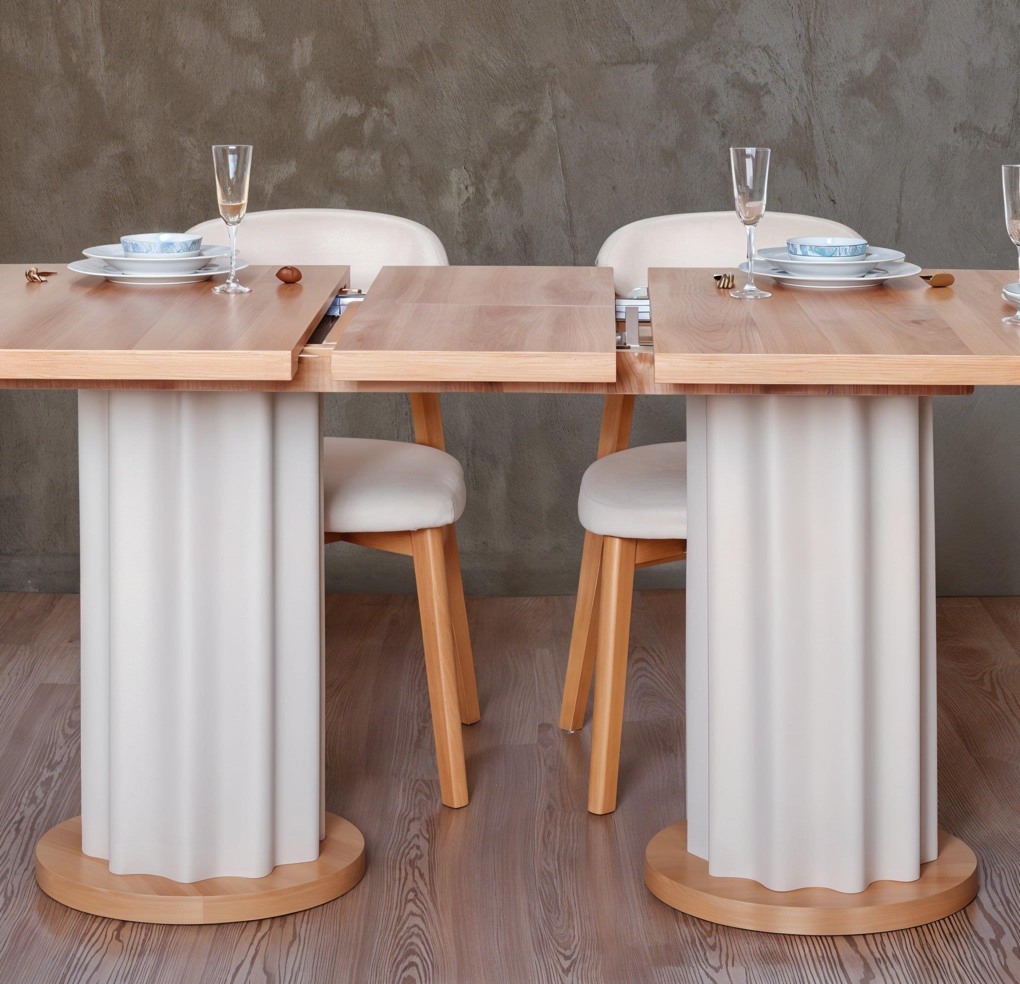 Dekorbizden Oval Meşe Açılır Yemek Masası