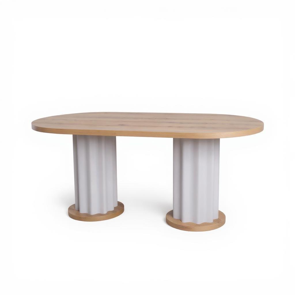 Dekorbizden Oval Meşe Yemek Masası