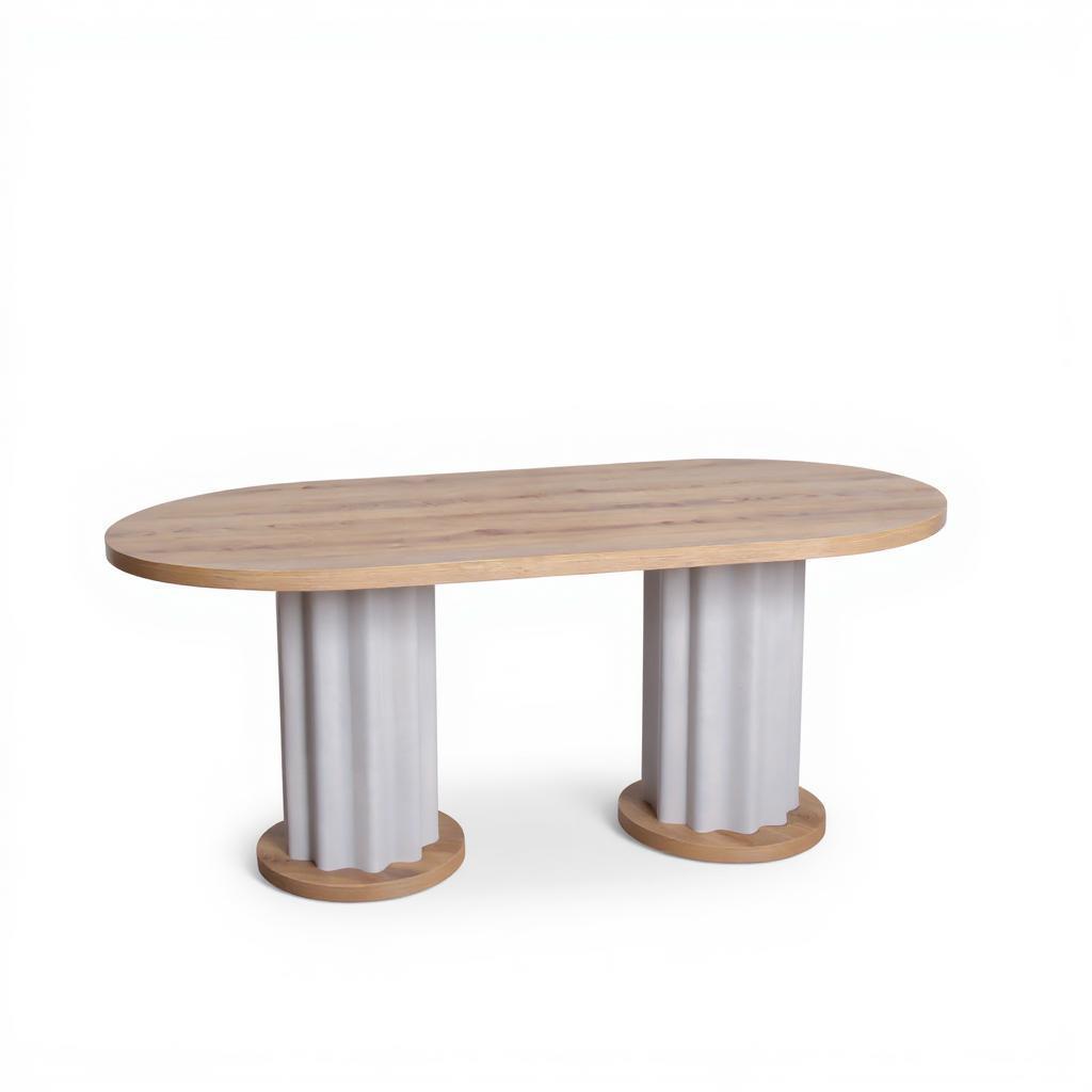 Dekorbizden Oval Meşe Yemek Masası