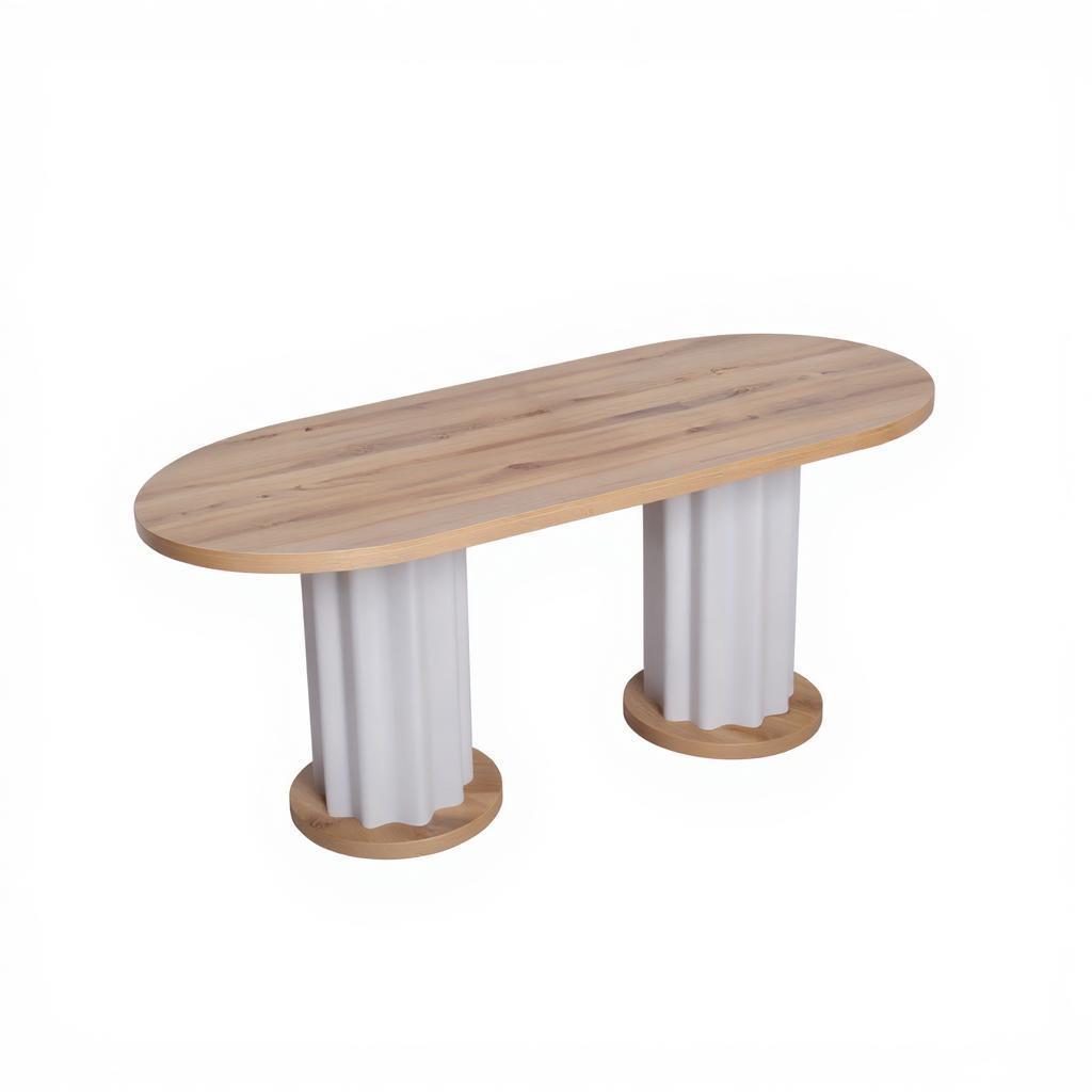 Dekorbizden Oval Meşe Yemek Masası