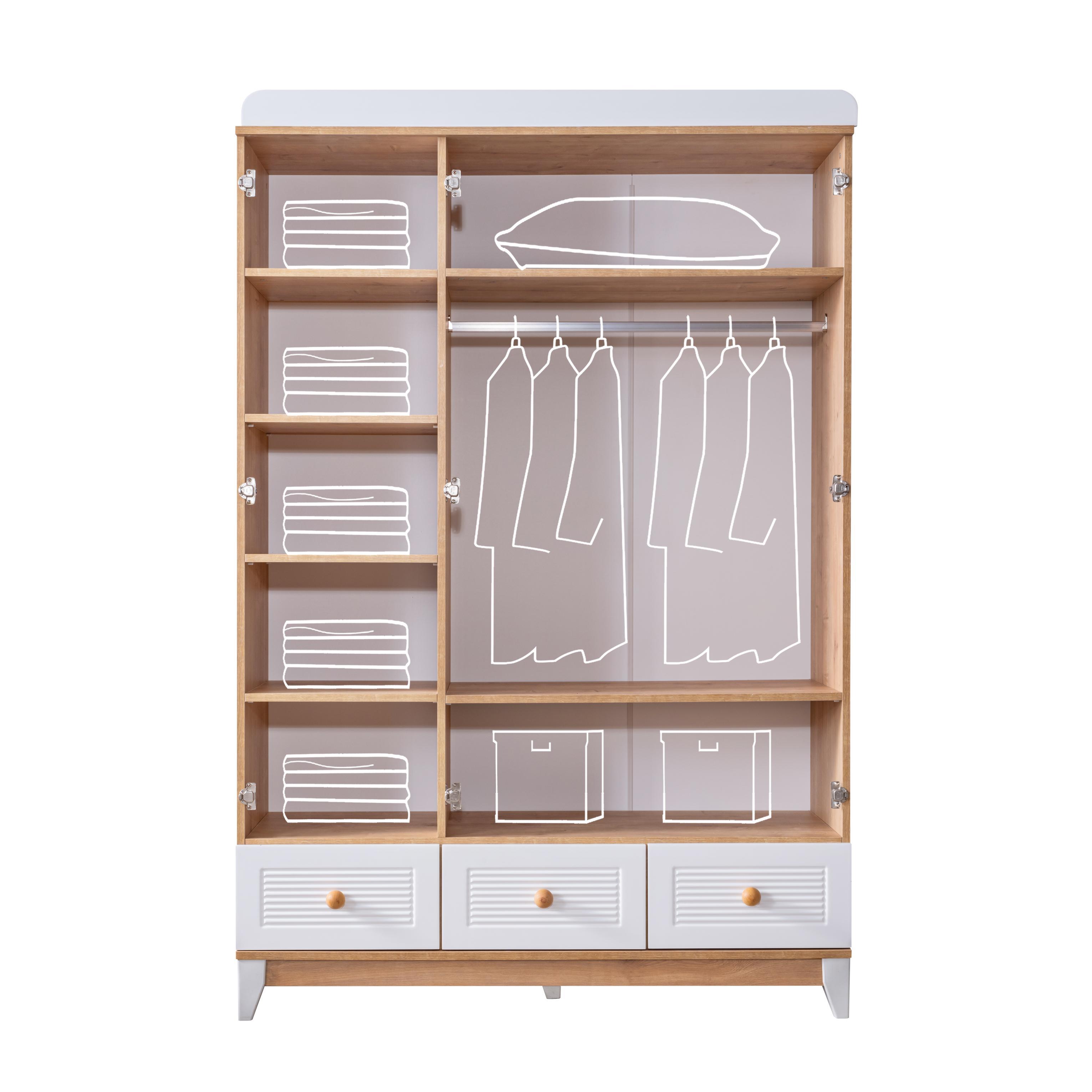 Dekorbizden Perla Meşe Genç Odası Gardırop