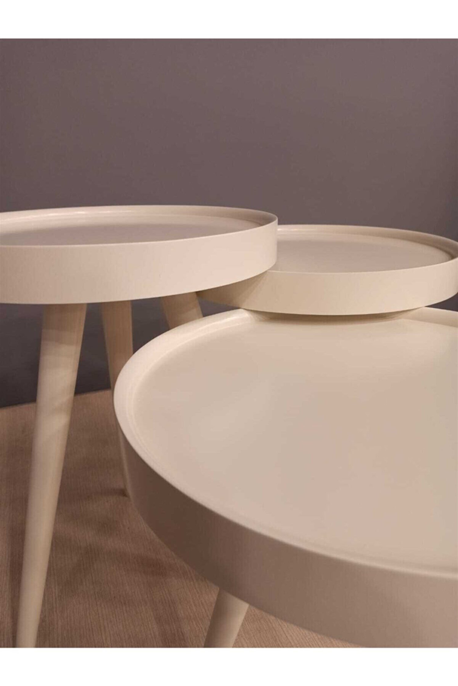 Dekorbizden Polen Ekru Zigon Sehpa