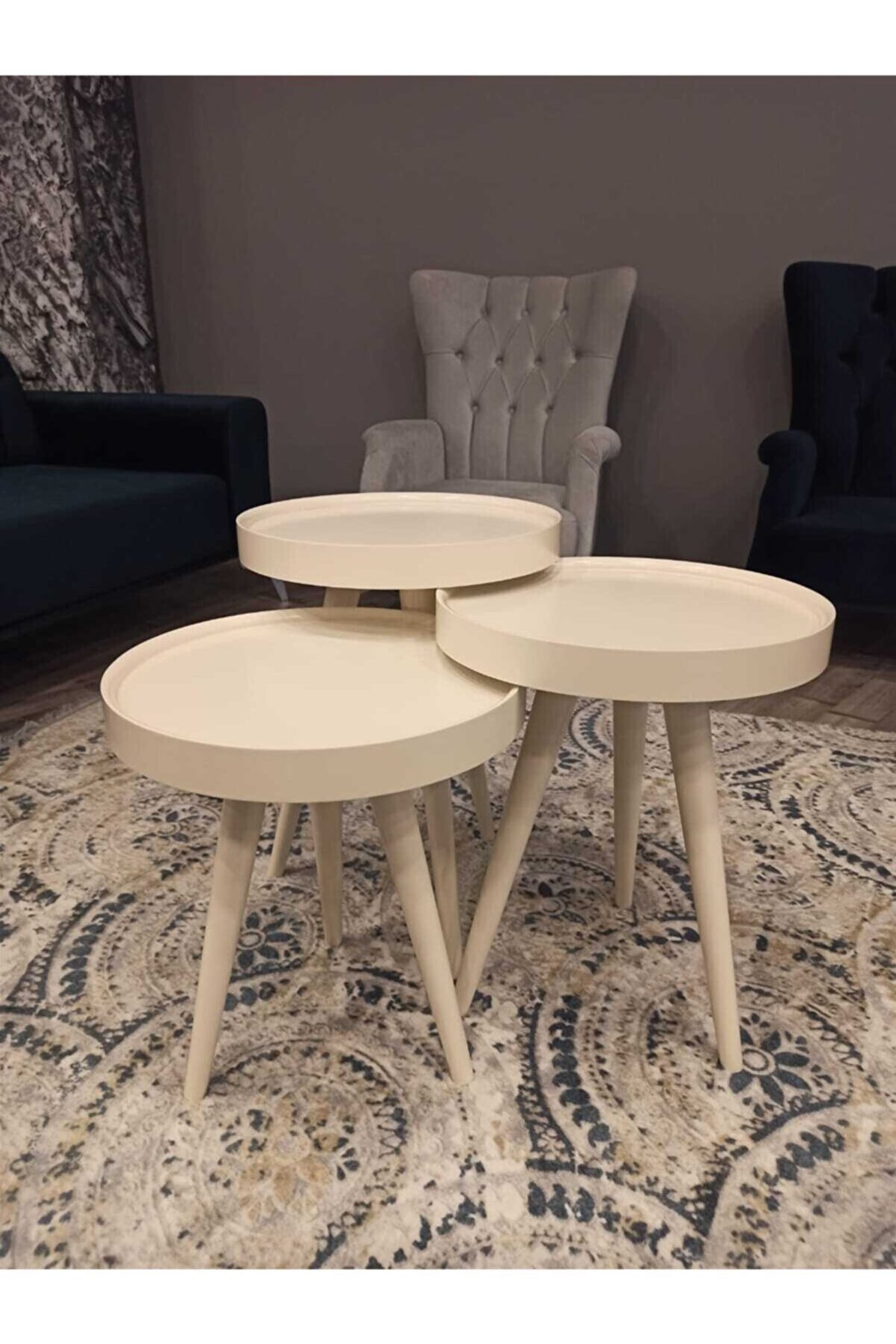 Dekorbizden Polen Ekru Zigon Sehpa