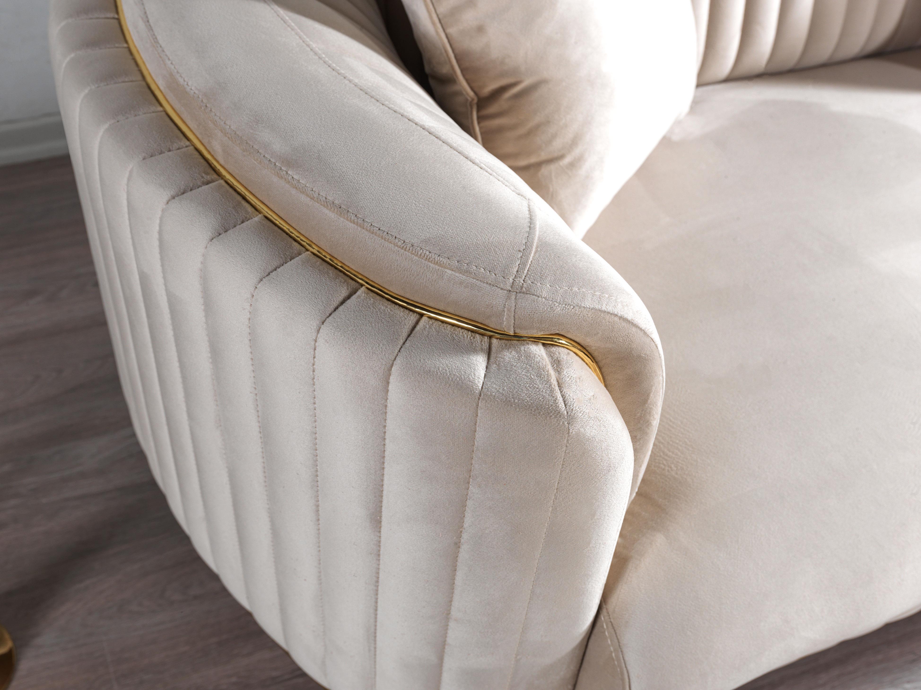 Dekorbizden Prestij Köşe Koltuk Krem