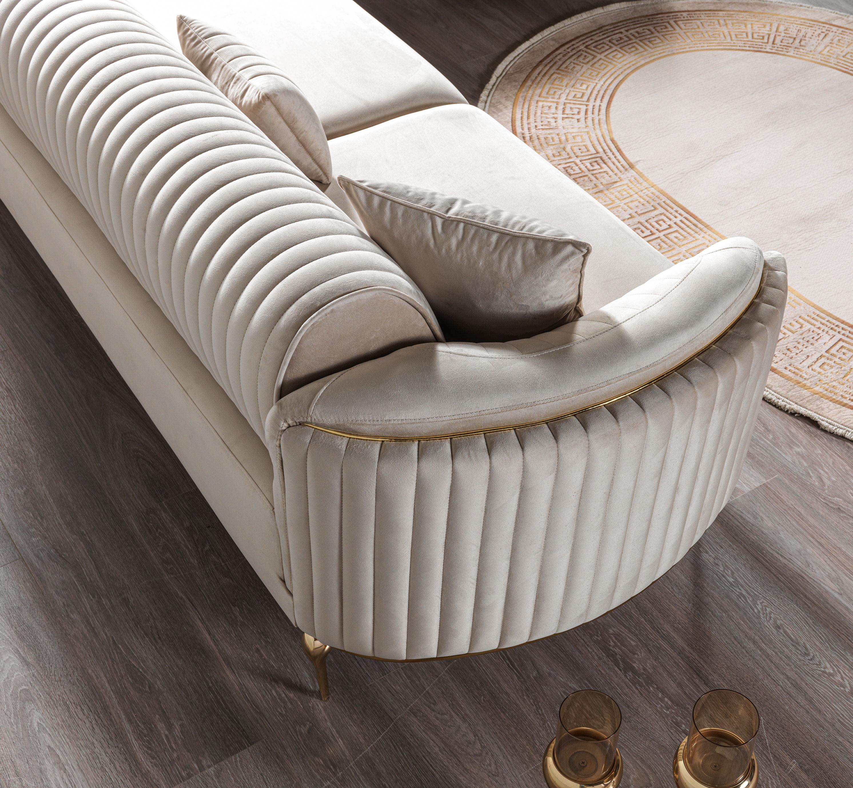 Dekorbizden Prestij Köşe Koltuk Krem