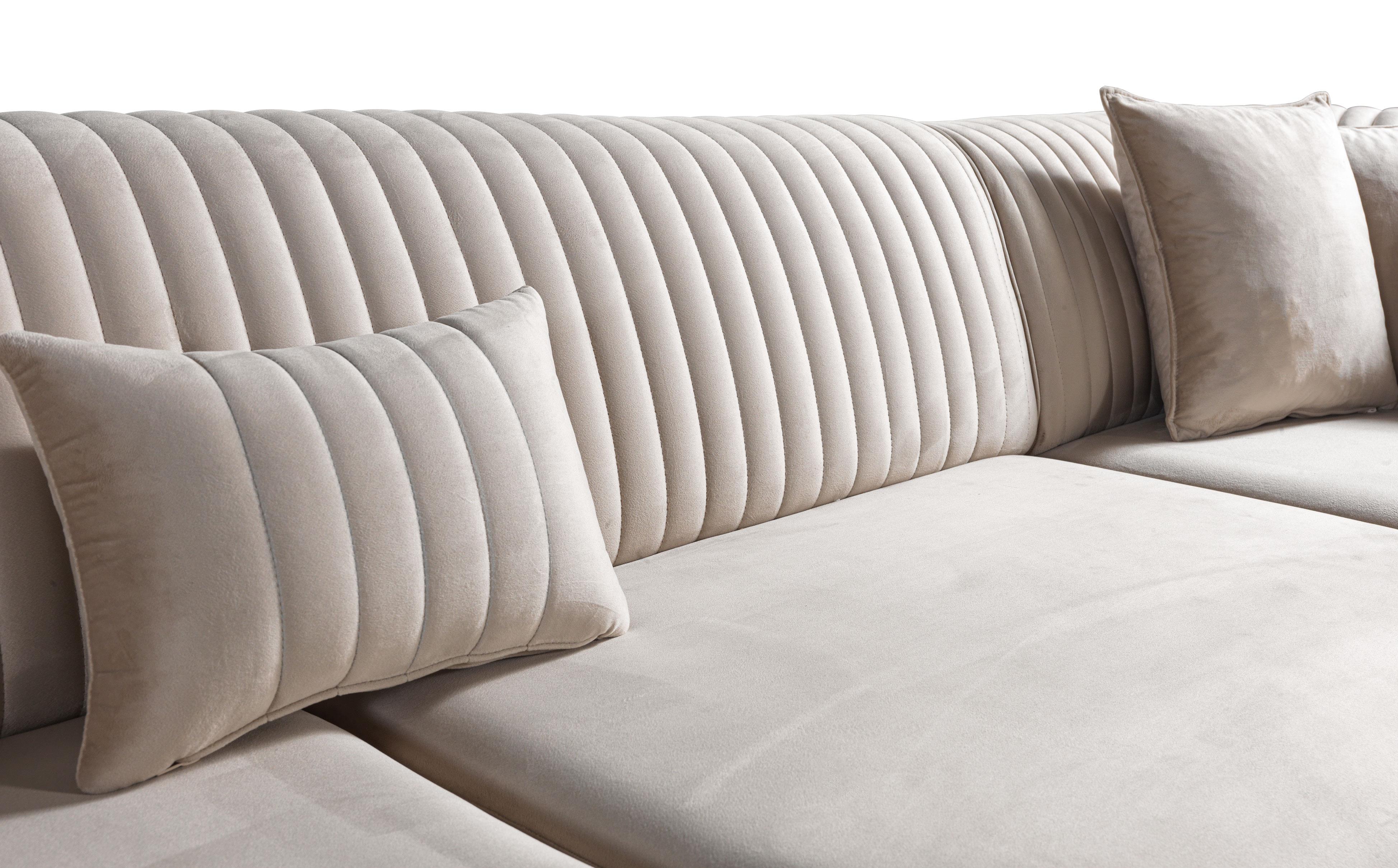 Dekorbizden Prestij Köşe Koltuk Krem