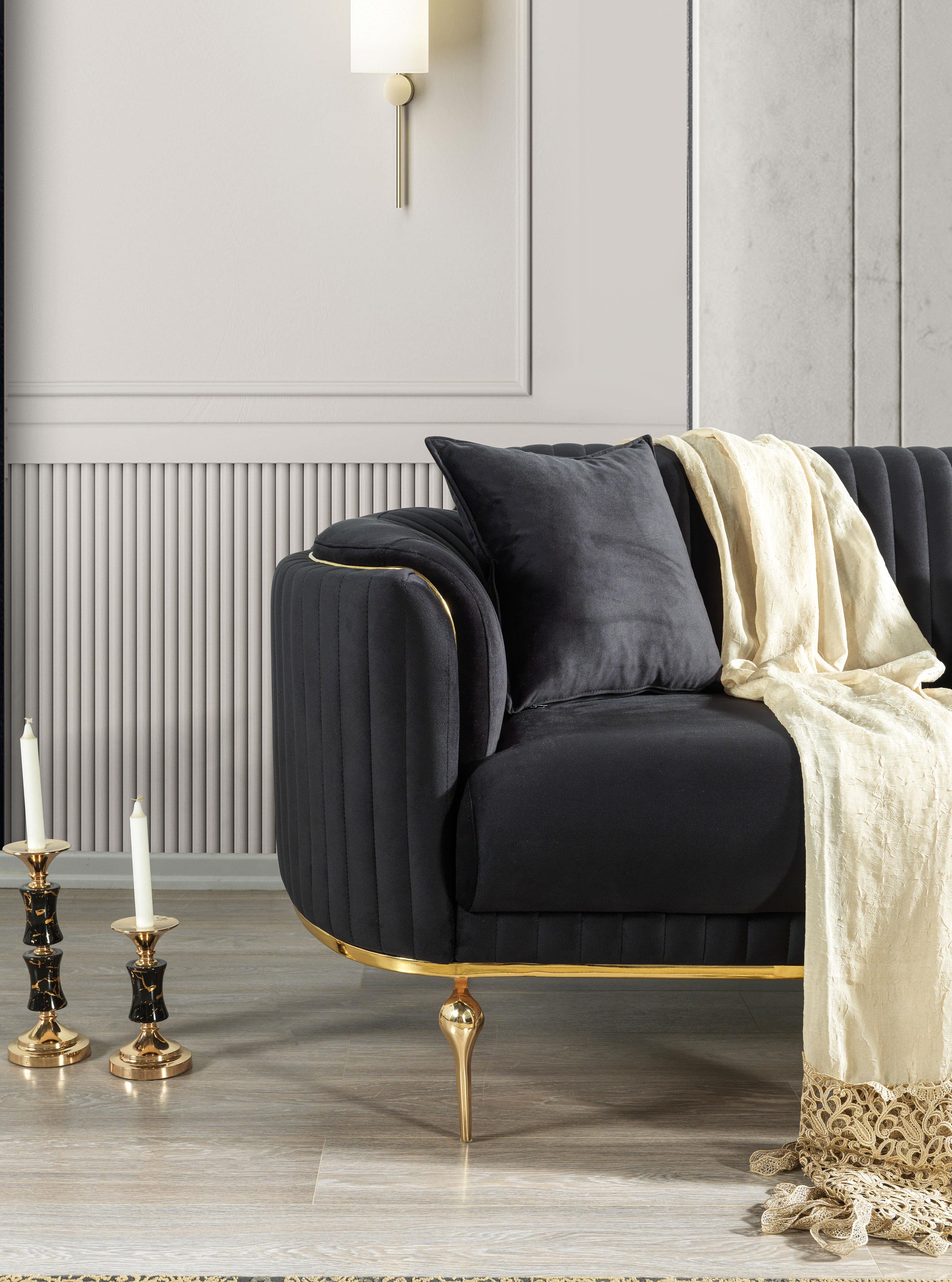 Dekorbizden Prestij Köşe Koltuk Siyah