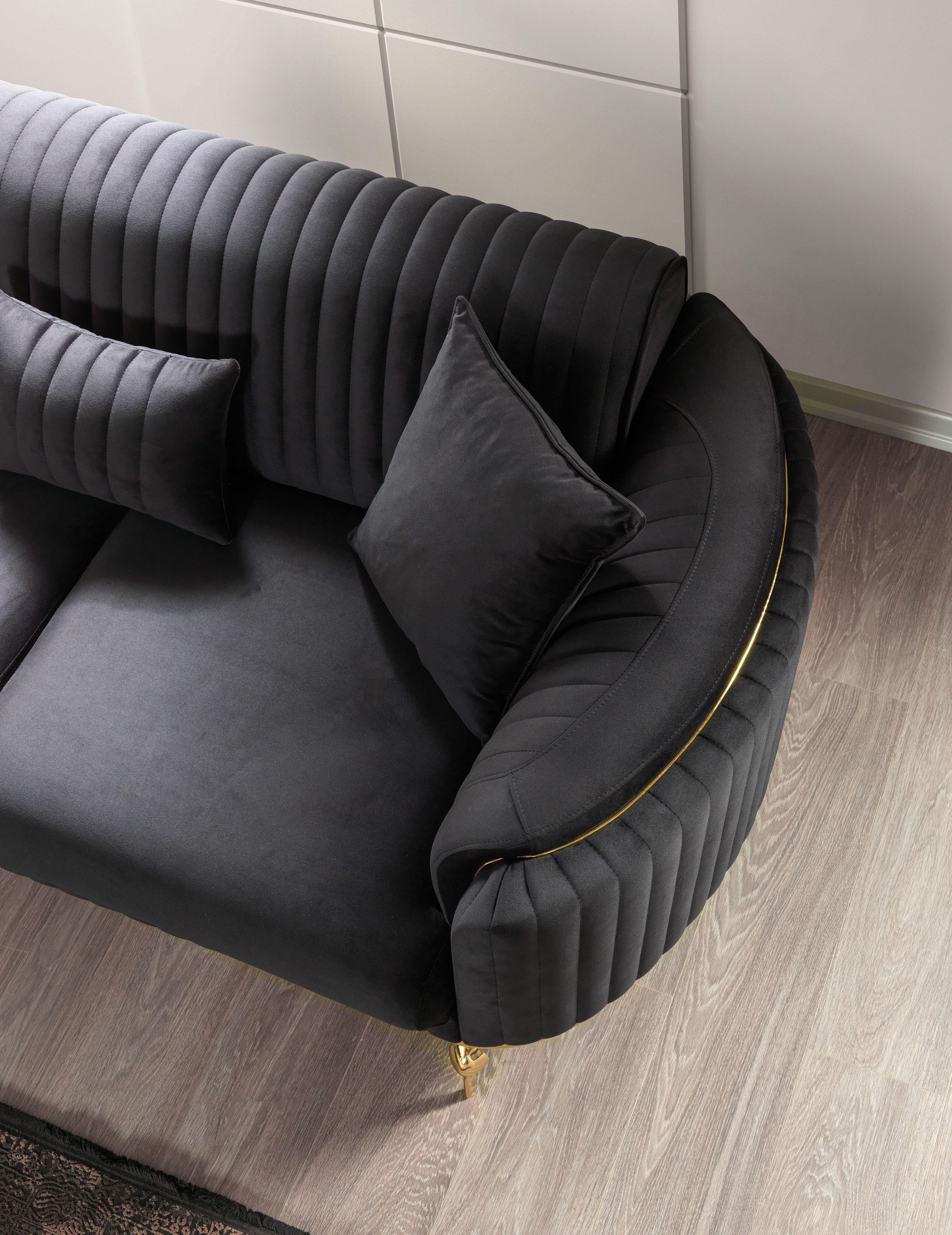 Dekorbizden Prestij Köşe Koltuk Siyah