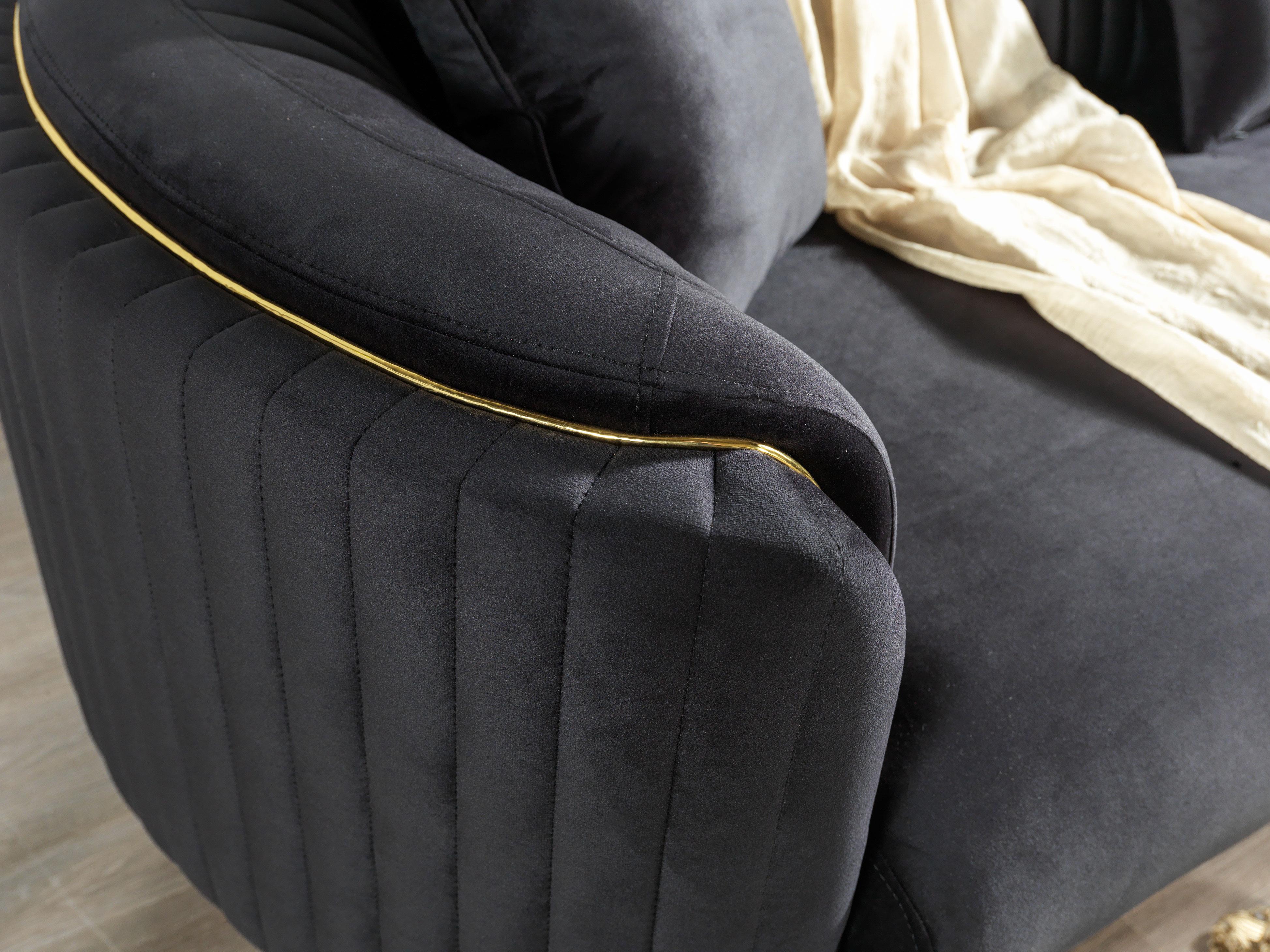 Dekorbizden Prestij Köşe Koltuk Siyah