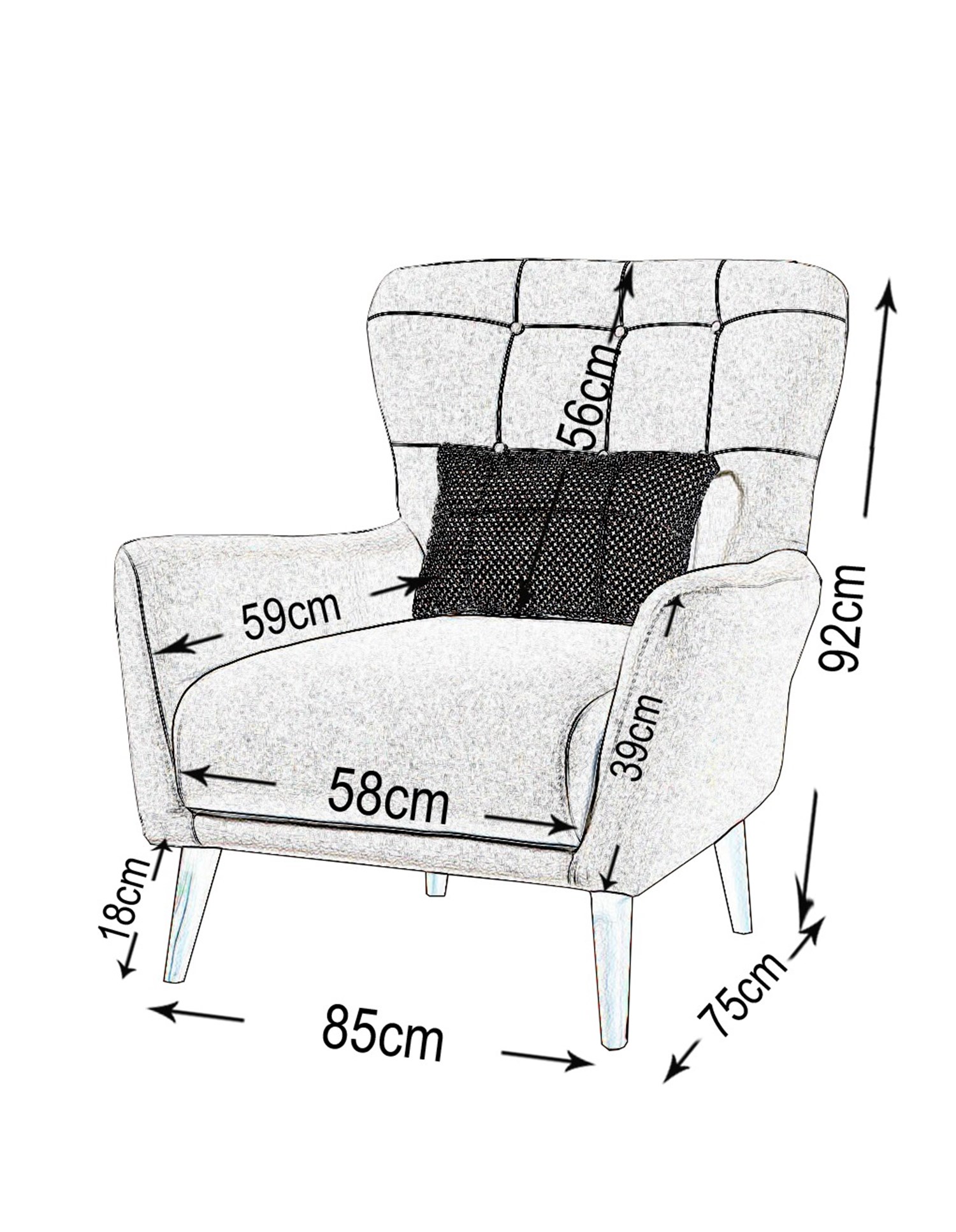 Dekorbizden Retro Berjer Lacivert